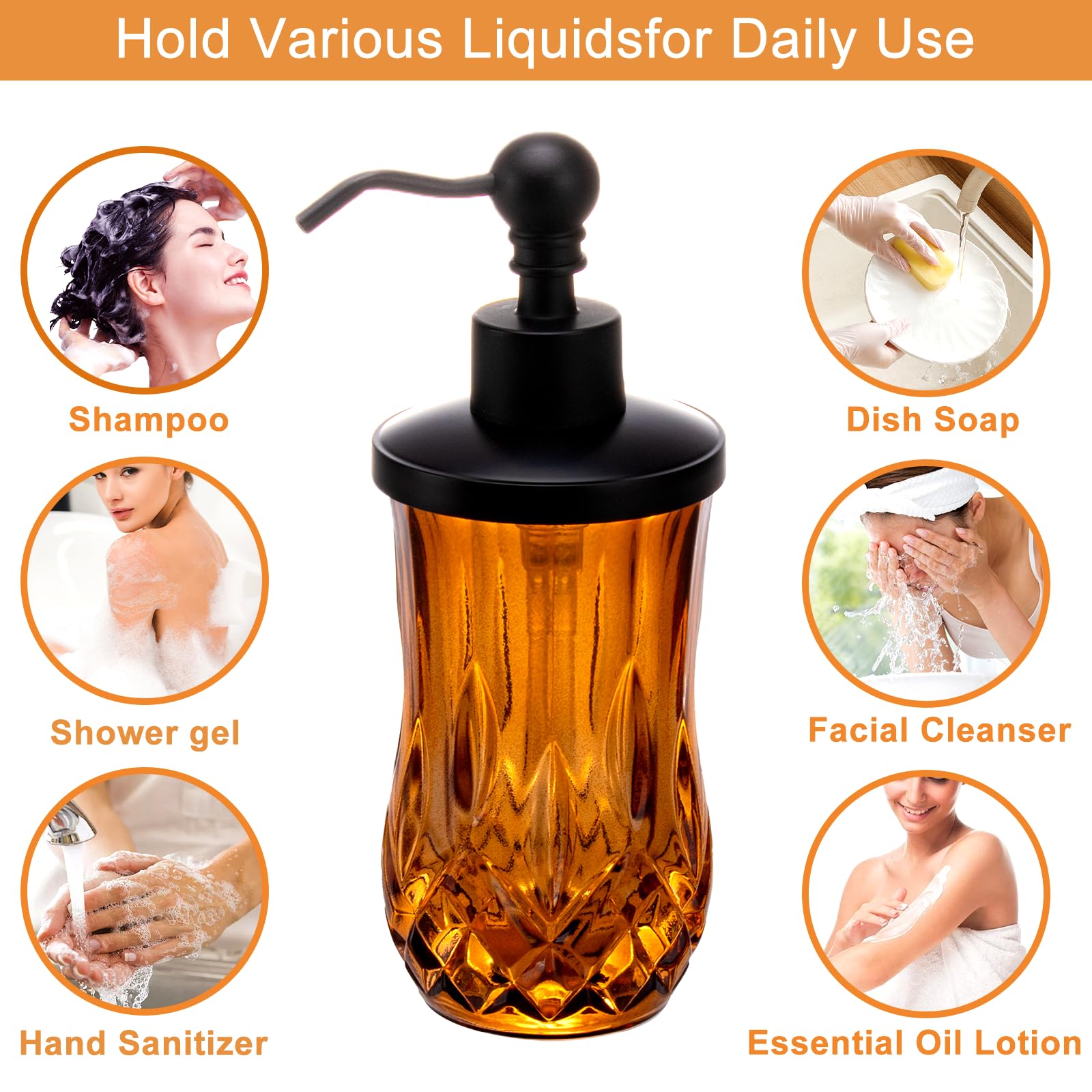 9Oz Amber Soap Dispenser