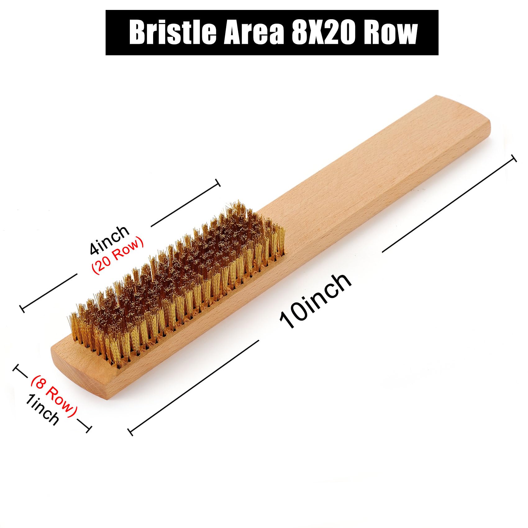 Brass Brush Soft Brass Bristles Wire Brush for Cleaning Metal Rust
