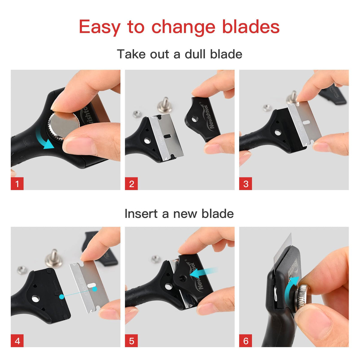 Long Handle Scraper Tool Kit 2 Pcs Razor Blade Scraper 20 Blades