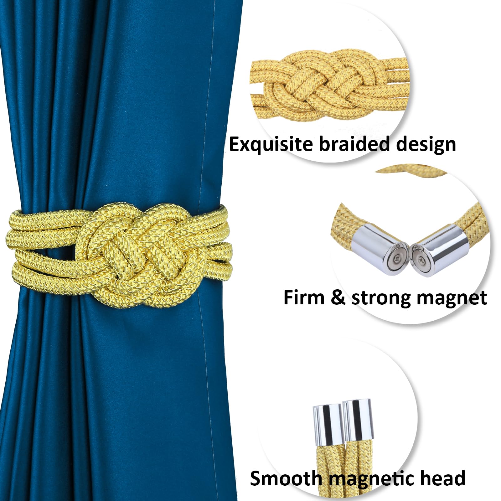 2 Pack Magnetic Curtain Tiebacks (2 Count)