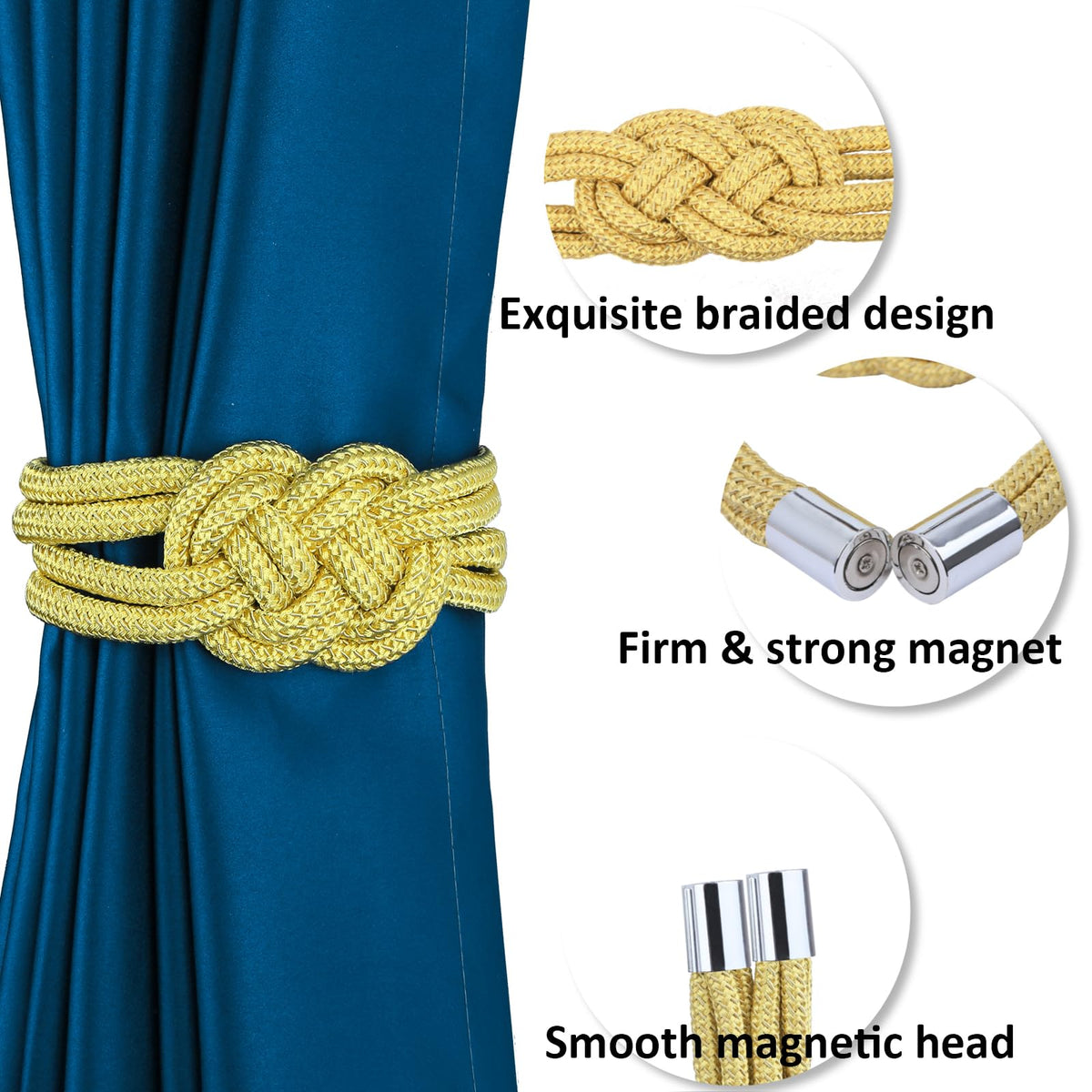 2 Pack Magnetic Curtain Tiebacks (2 Count)