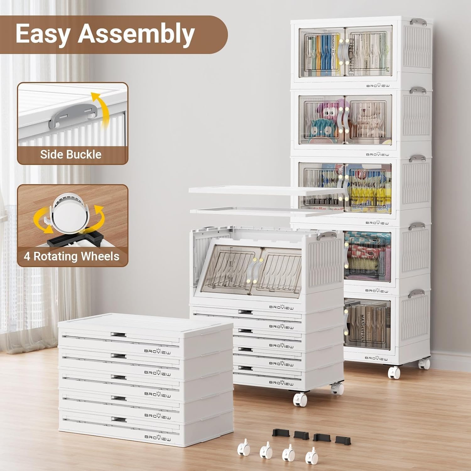 180Qt Stackable Storage Bins with Lid (4 Count)