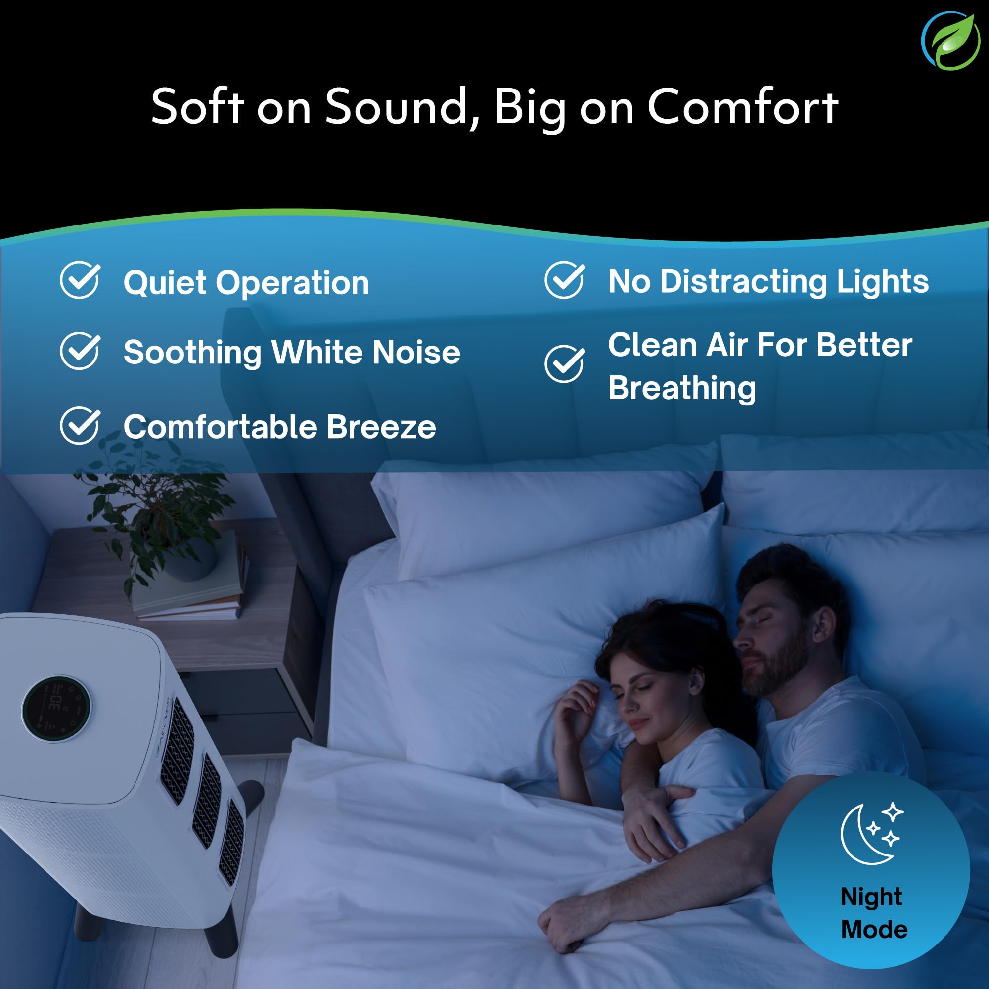 iAdaptAir 2.0 H13 HEPA Filter Air Purifier Reduces 99% of Viruses
