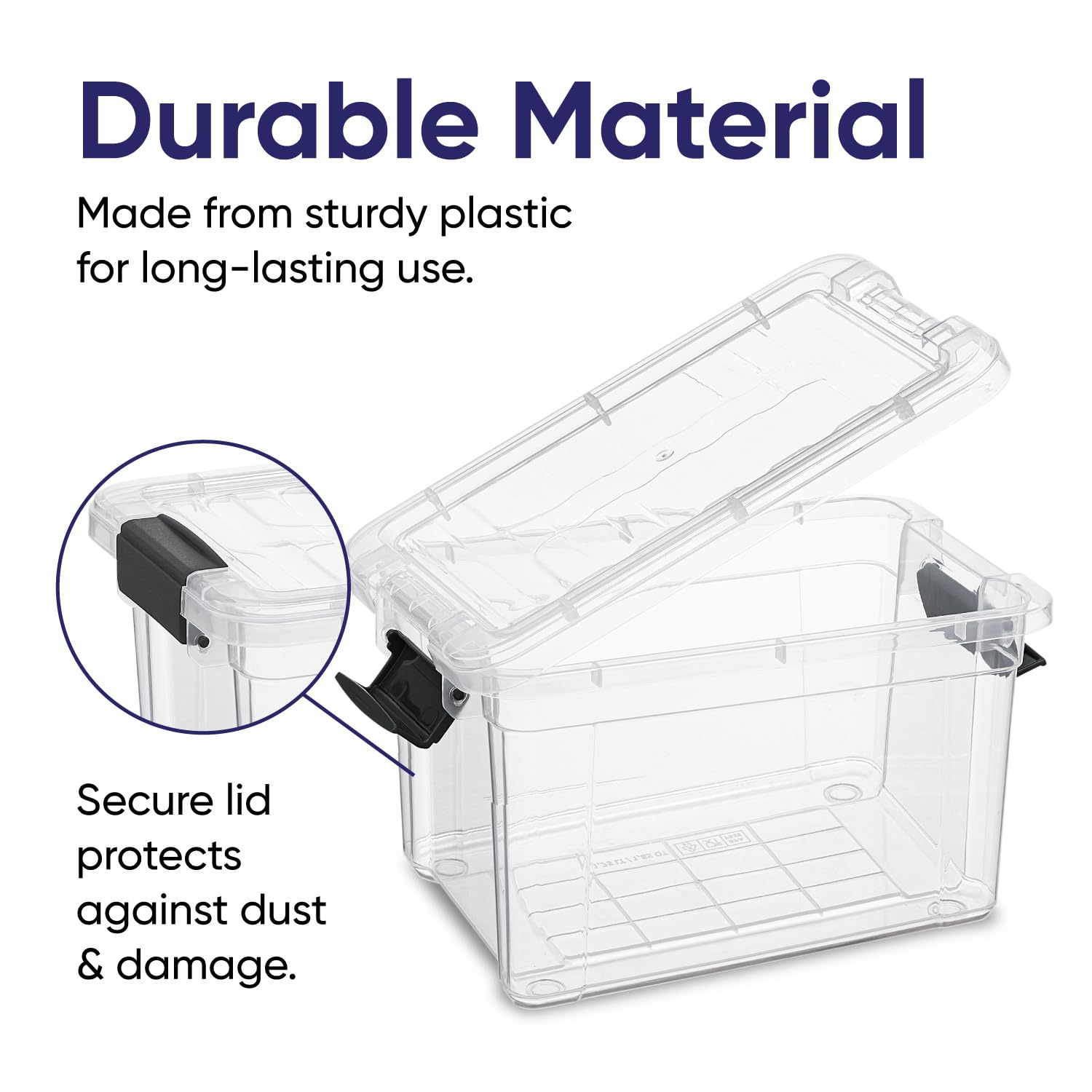 1.4 Quart Mini Clear Plastic Storage Container with Lid (2 Count)