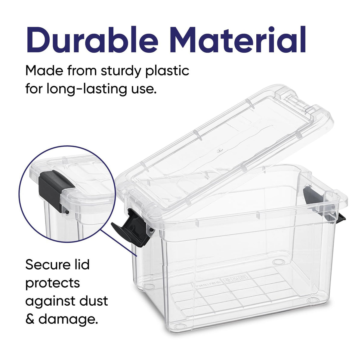 1.4 Quart Mini Clear Plastic Storage Container with Lid (12 Count)