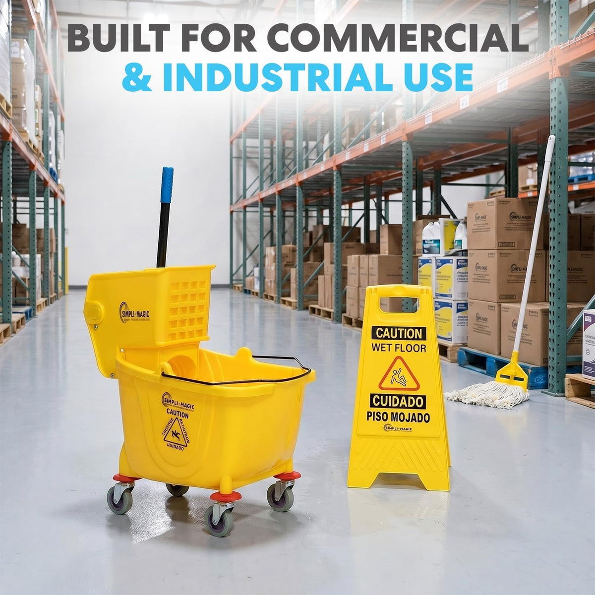 Side Press Wringer Combo Commercial Mop Bucket on Wheels (2 Count)