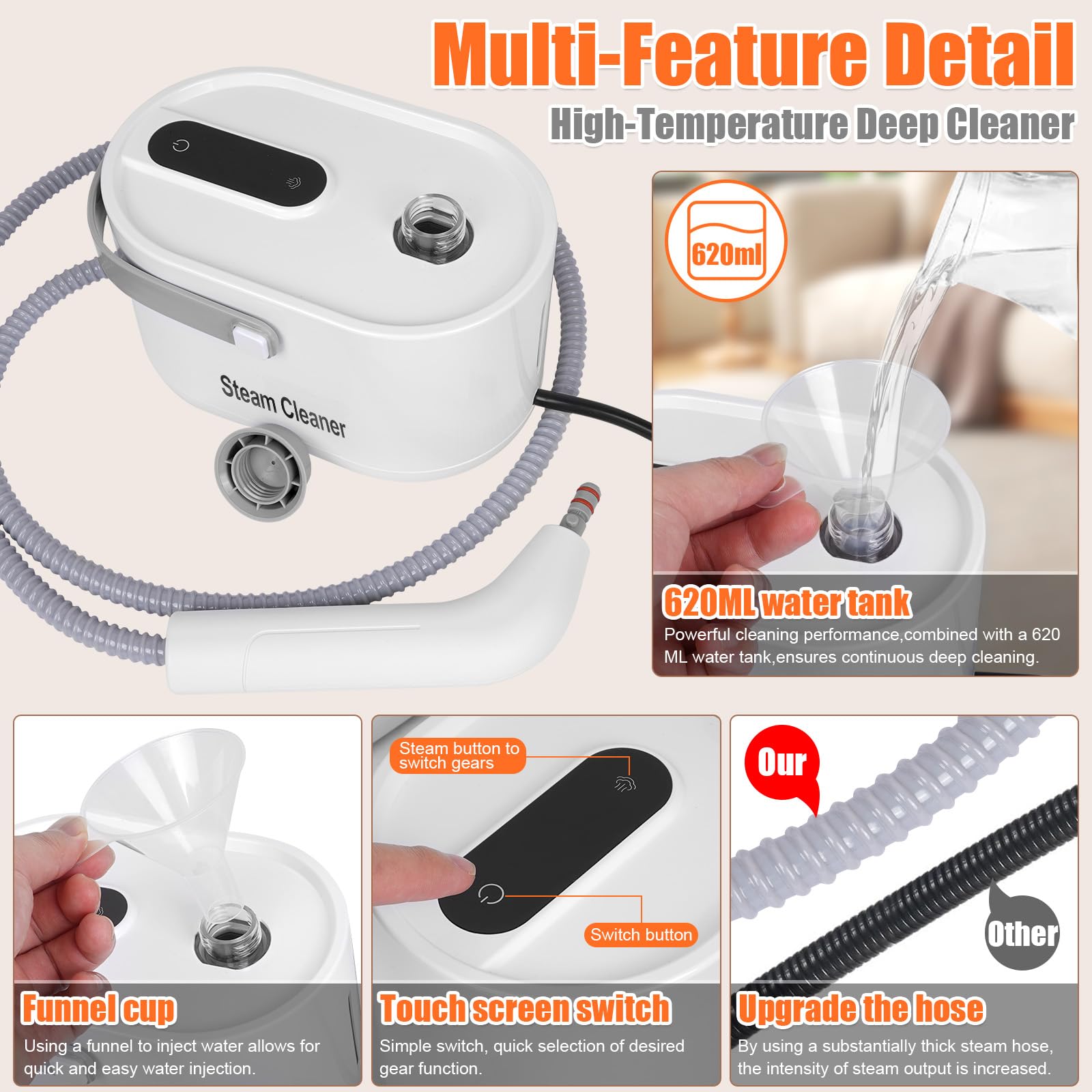 9 in 1 Handheld Steam Cleaner for Home Use
