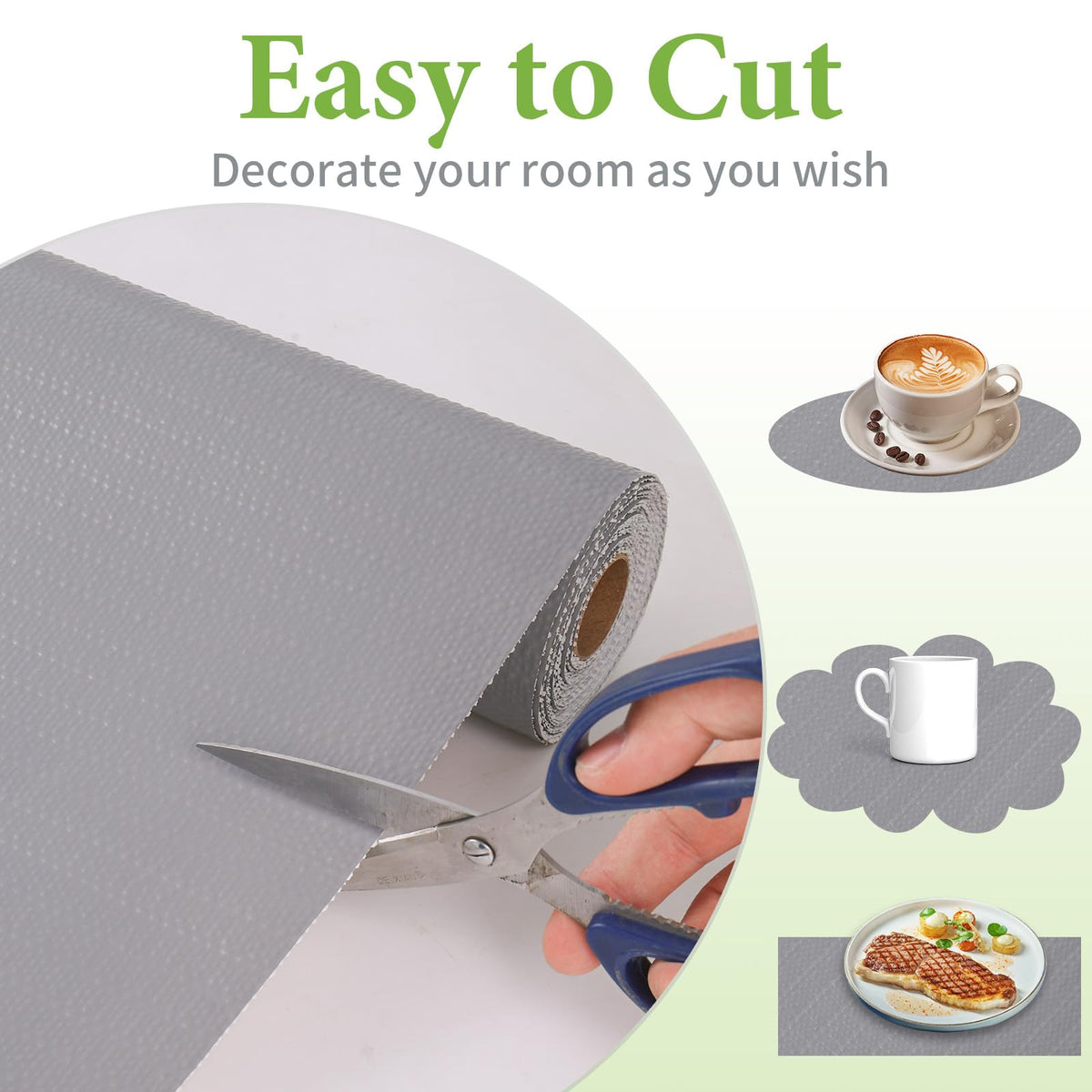 Shelf Liners for Kitchen Cabinets 23.6in x 30FT Non Adhesive Drawer Liner Grey Thickened Shelf Liner Paper Strong Non