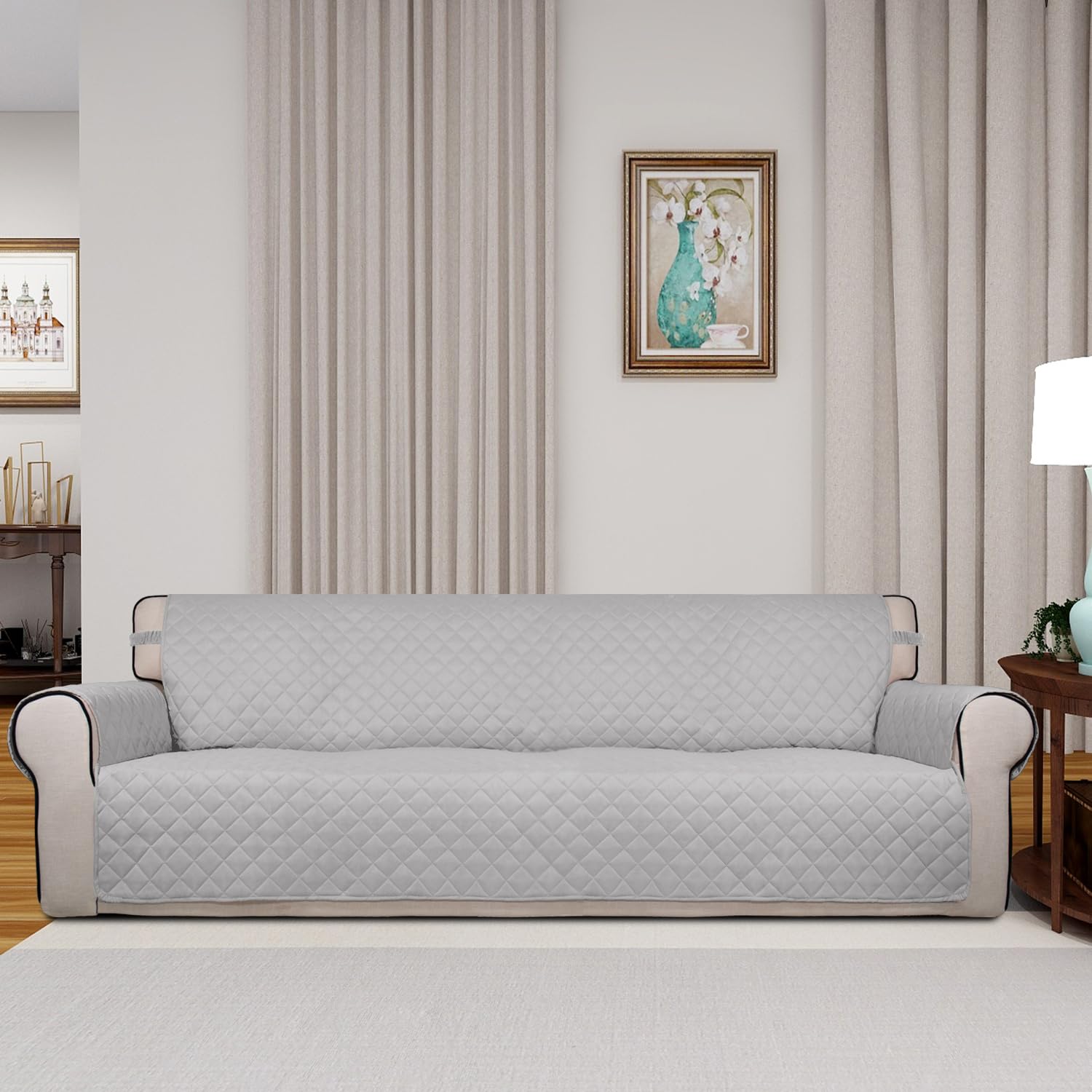 Reversible Quilted Couch Covers for Dogs Sofa Cover 4 Seater 88"