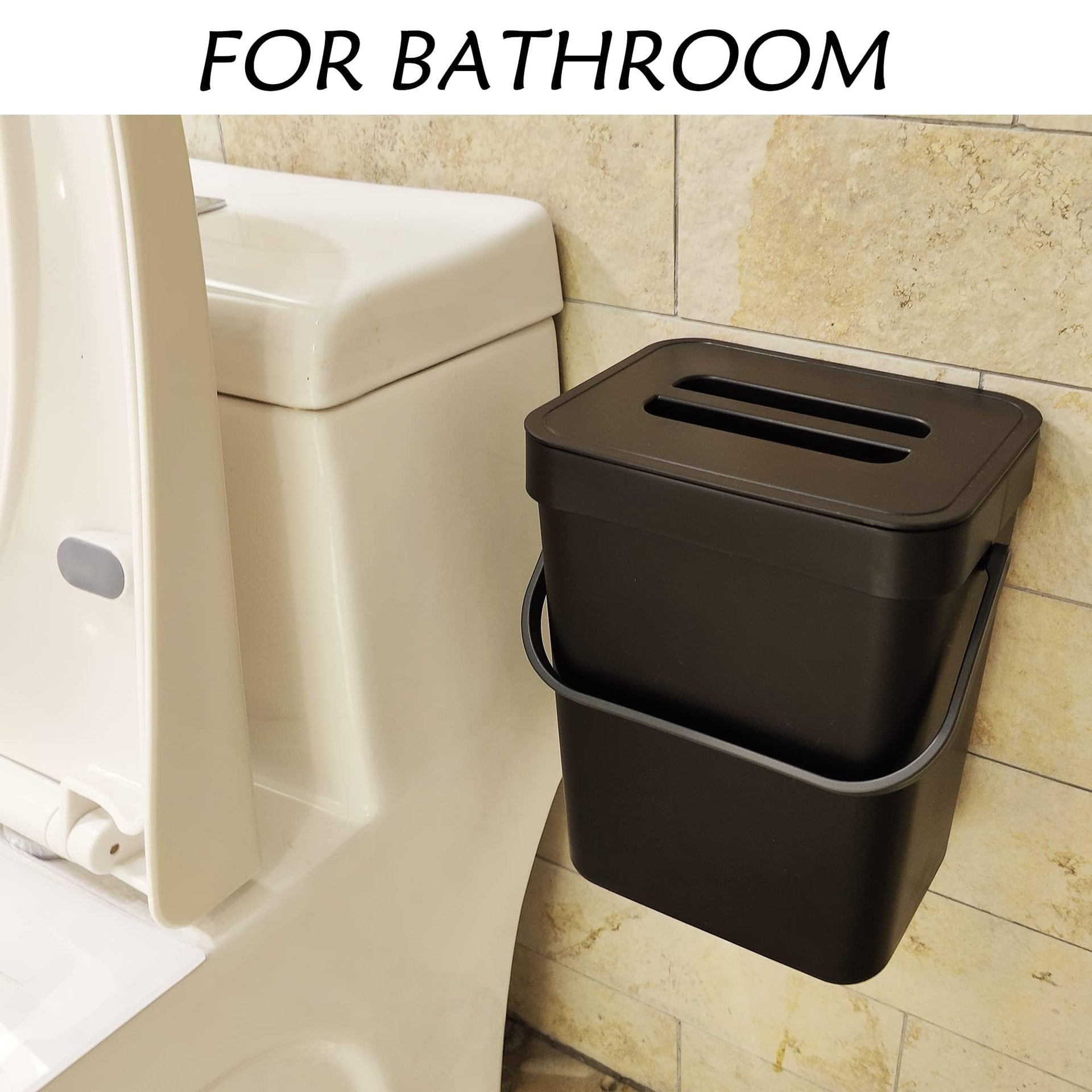 Kitchen Compost Bin 1.3 Gal Hanging Under Sink Trash Can