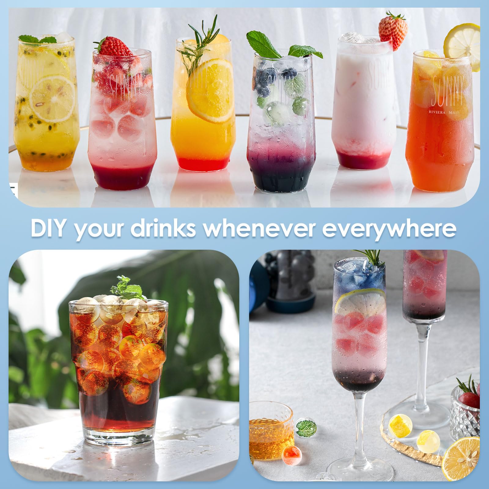 Ice Cube Tray with Lid and Bin
