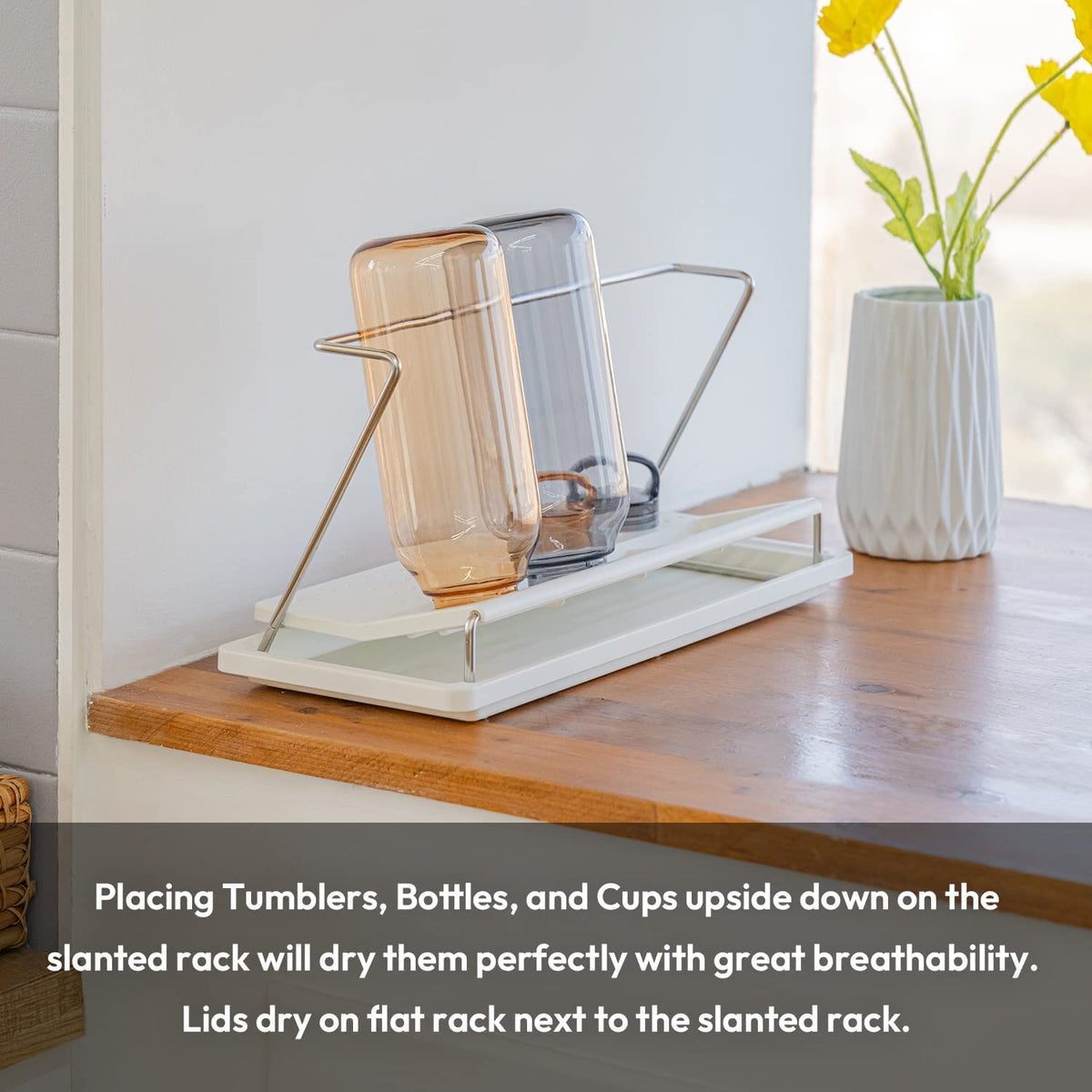 Bottle Drying Rack with Drain Tray