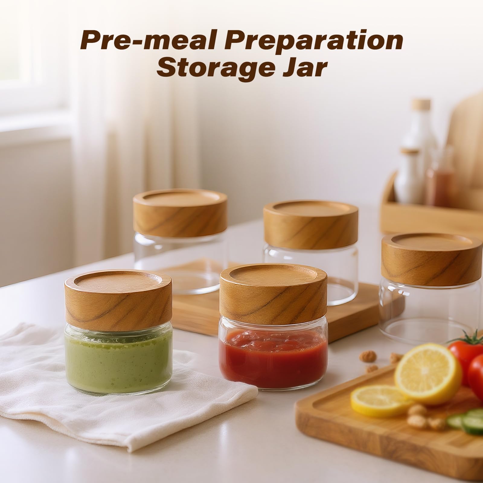 Glass Jars, 6-Pack, 4 Fl Oz (118 ml) (6 Count)