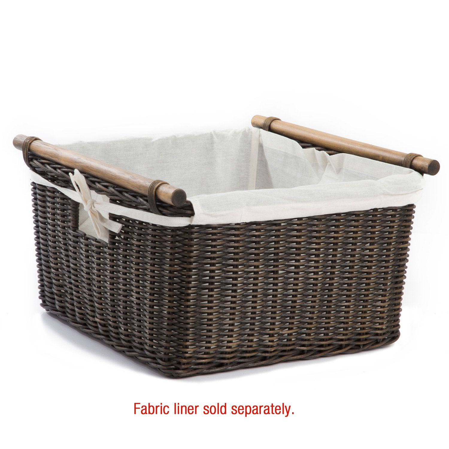 Deep Pole Handle Wicker Storage Basket