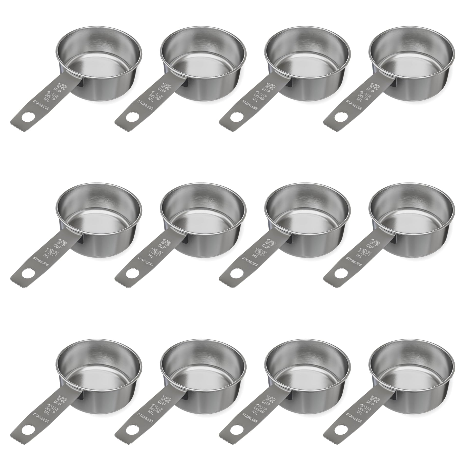 1 2 Cup Stainless Steel Measuring Cup (12 Count)