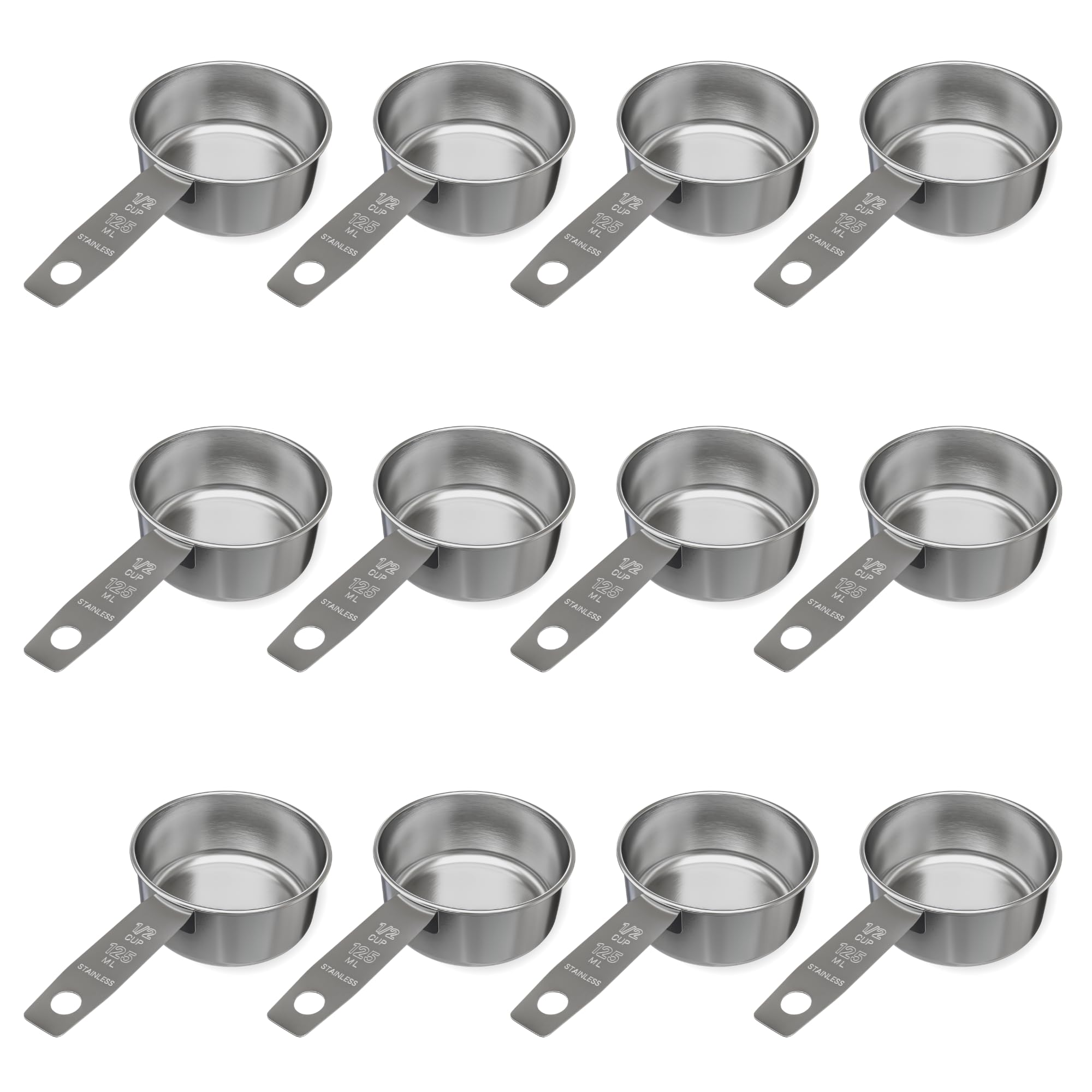 1 2 Cup Stainless Steel Measuring Cup (12 Count)