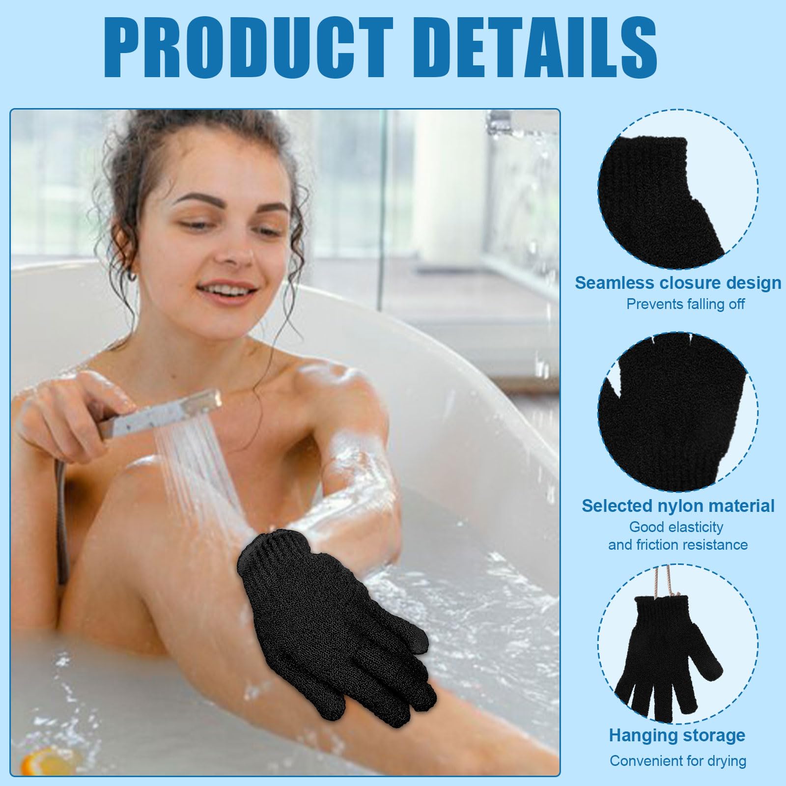 60Pcs Exfoliating Gloves Bulk (60 Count)
