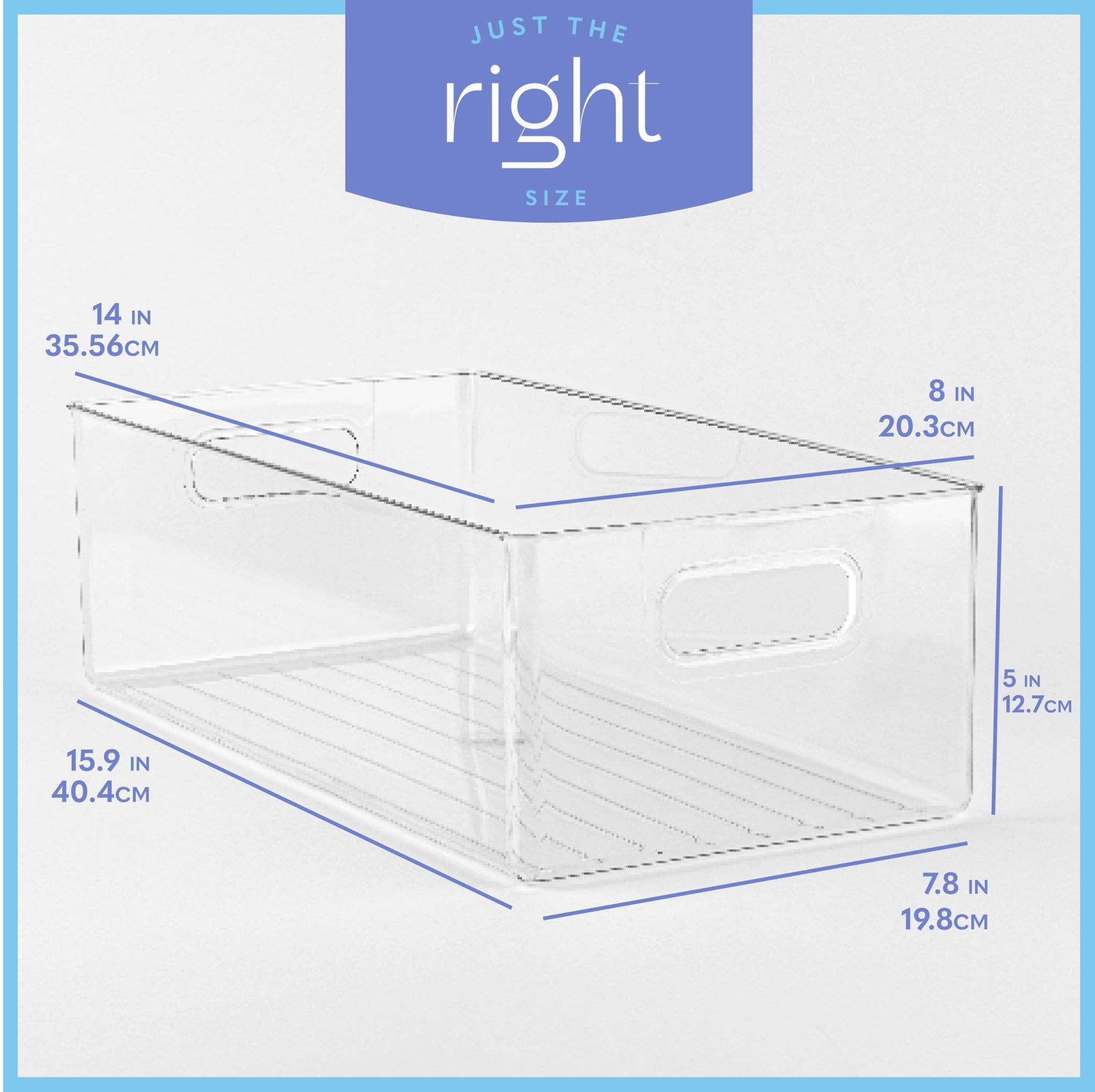 Plastic Food Storage 2 Pack Clear Container Bin with Handles for Organizing Kitchen (2 Count)