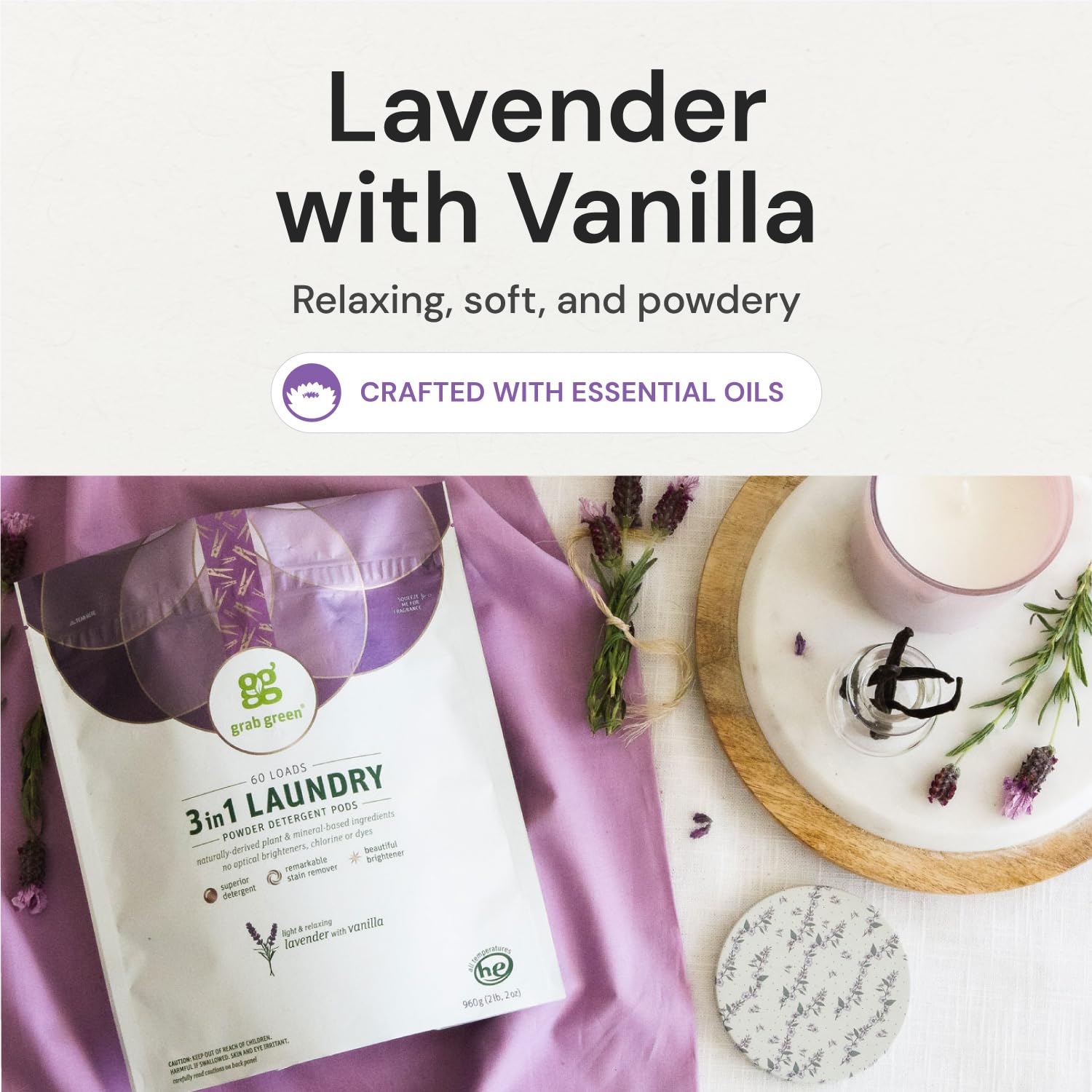3-in-1 Laundry Detergent Pods, 132 Count, Lavender Vanilla