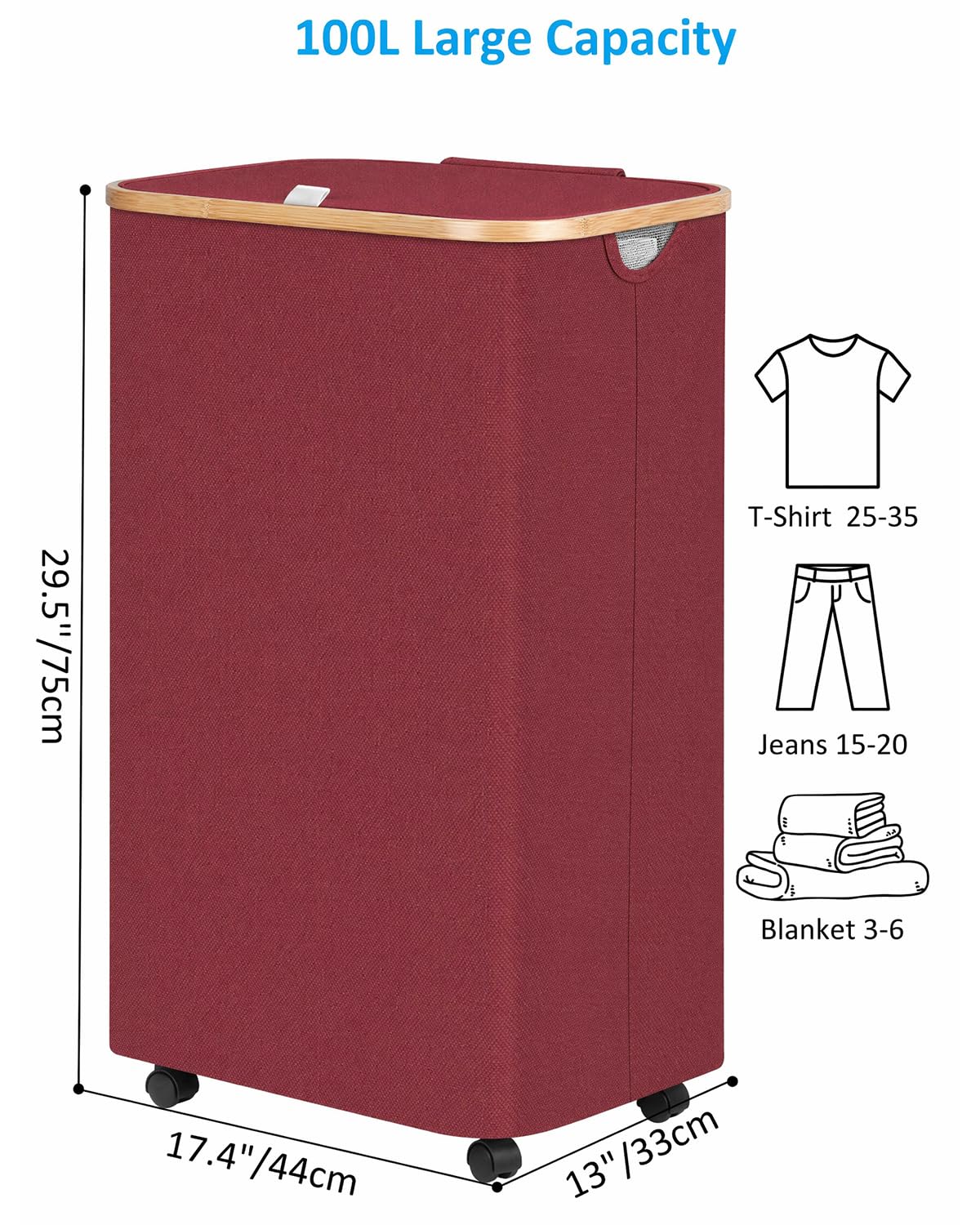 Laundry Basket with Wheels