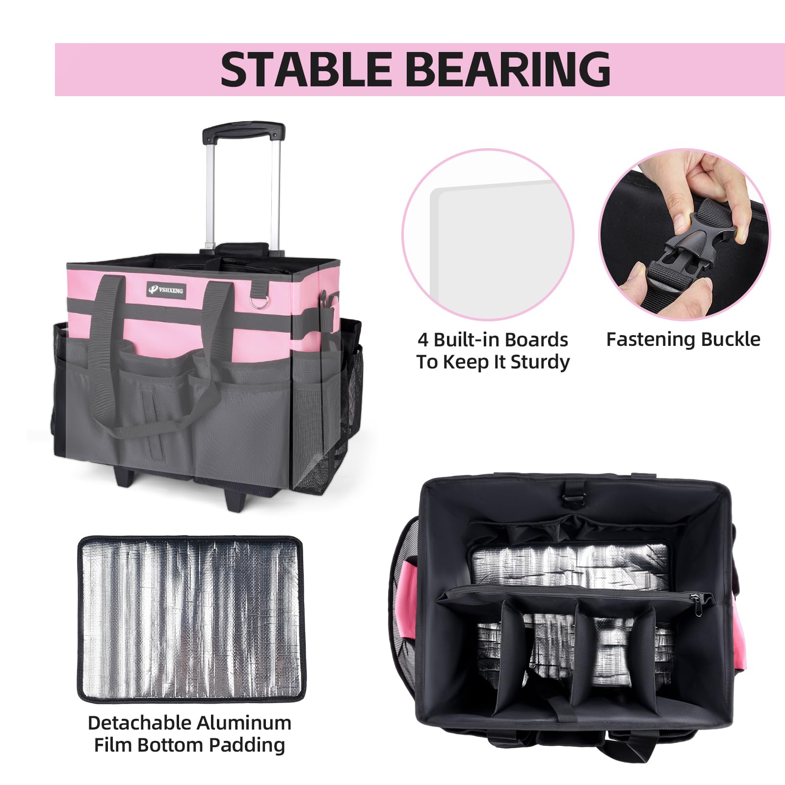 Large Rolling Cleaning Caddy Bag with Wheels