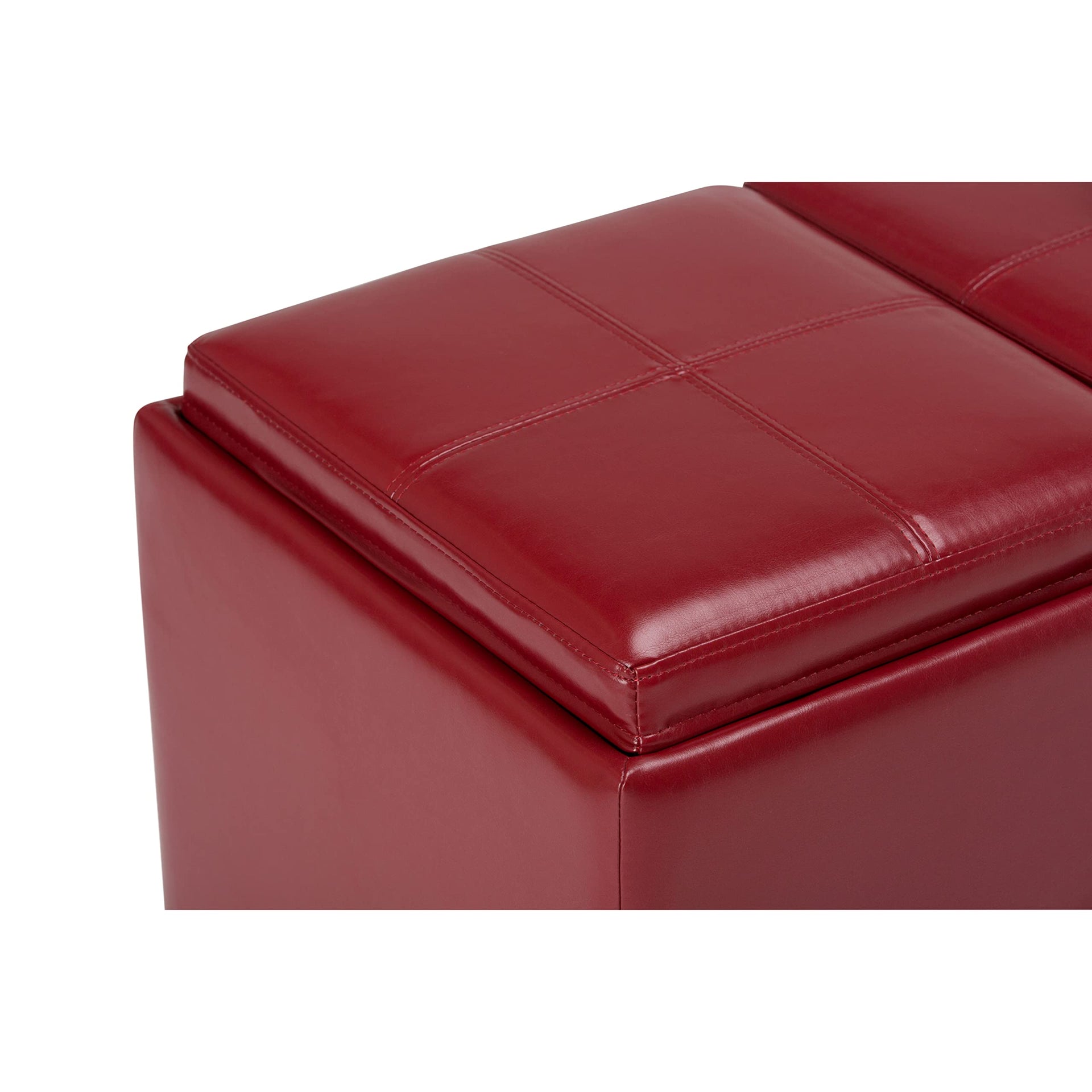 Avalon 48" Wide Vegan Leather Storage Ottoman in Grey Brown