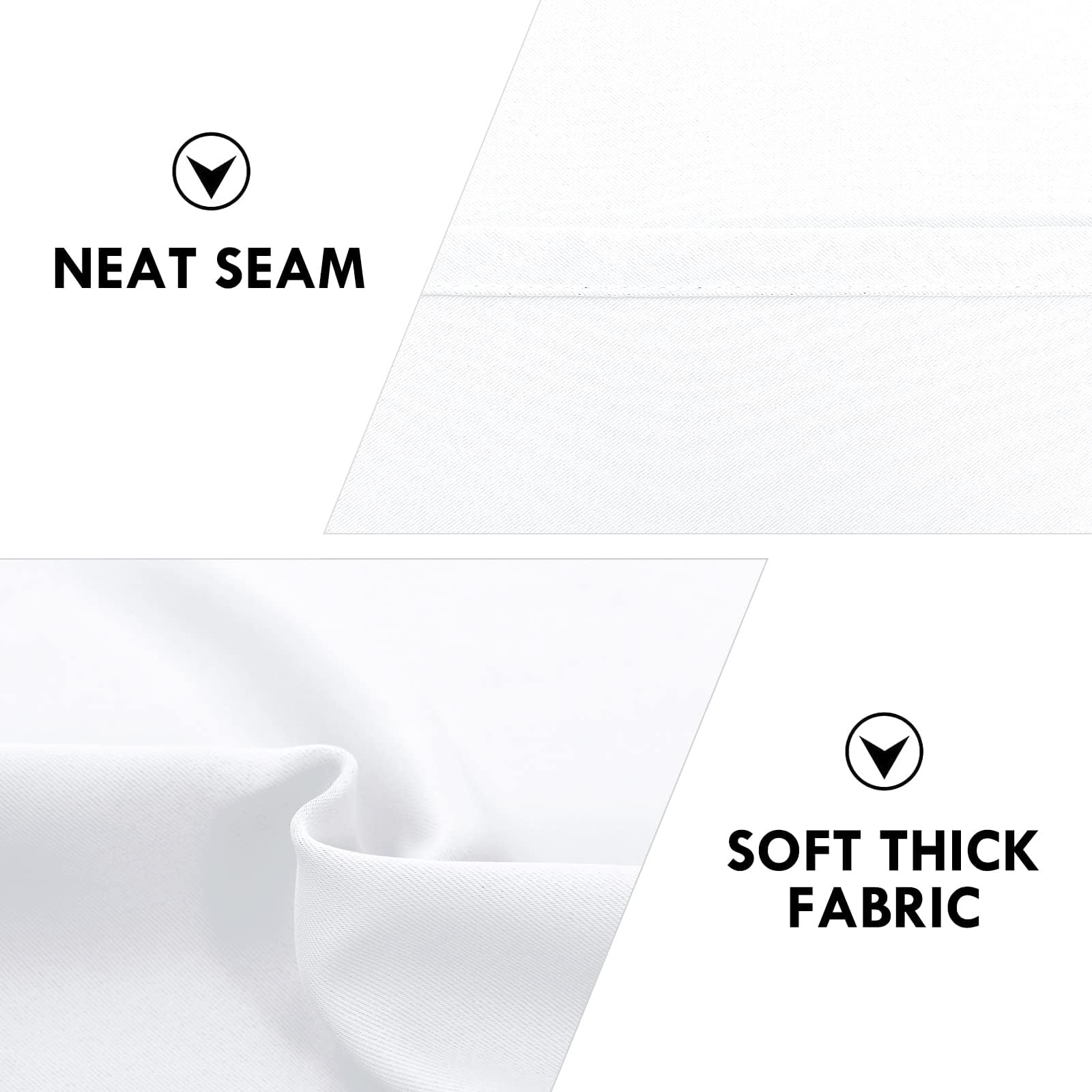 White Curtains 50% Light Blocking for Living Room 63 Inch 2 Panels (2 Count)