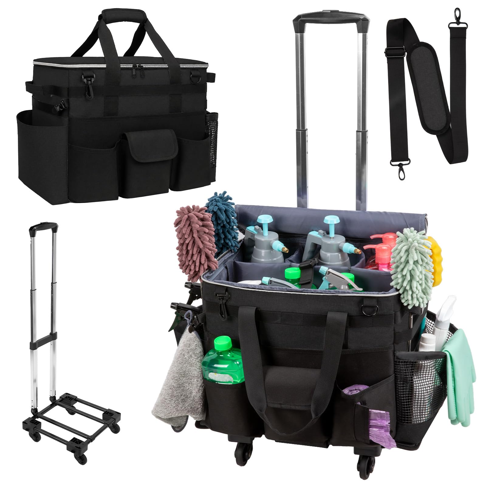 Large Rolling Cleaning Caddy with Wheels