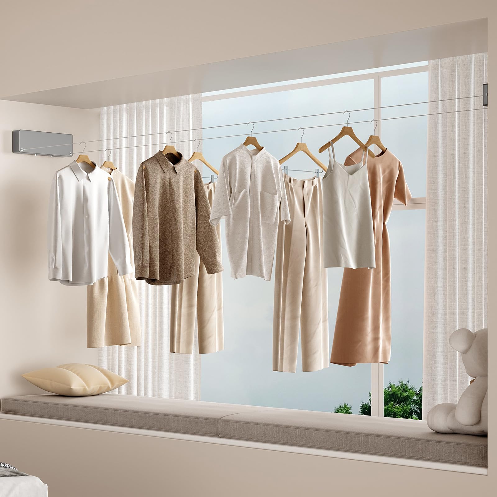 Retractable Clothesline Indoor (15.8 Foot)