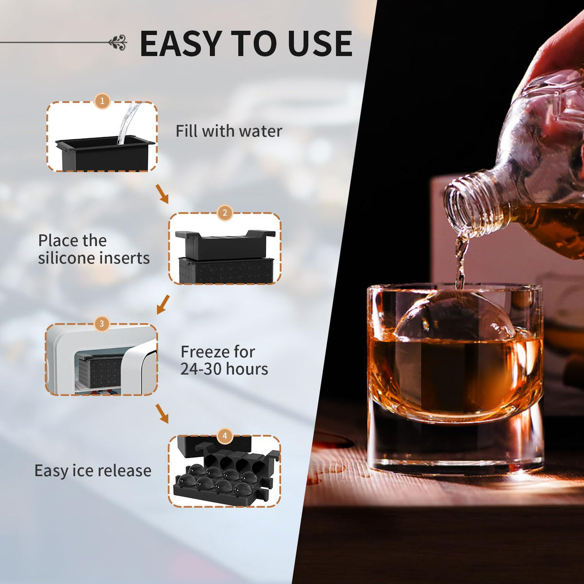 Clear Ice Ball Maker for Whiskey