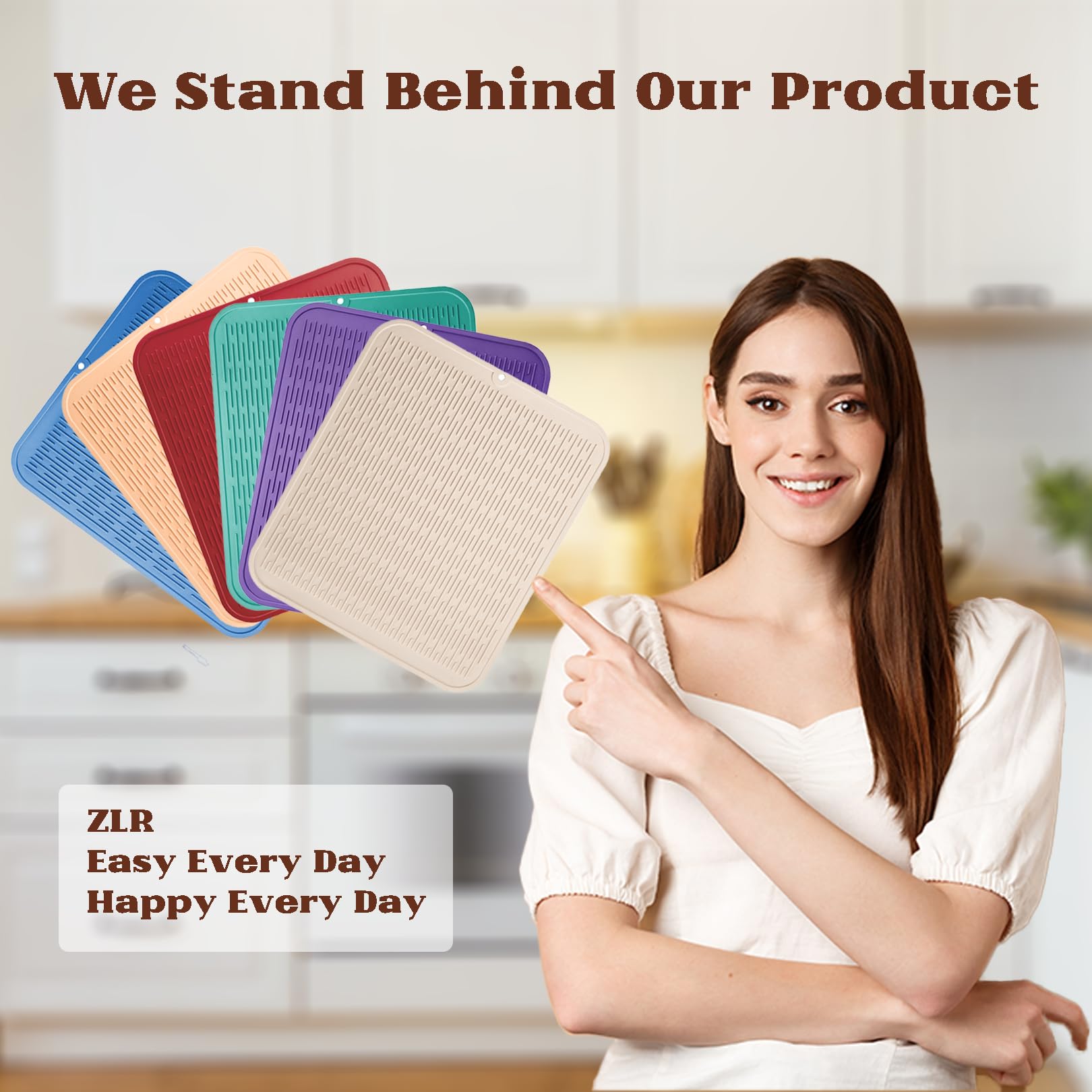 Oversized Silicone Dish Drying Mat for Kitchen