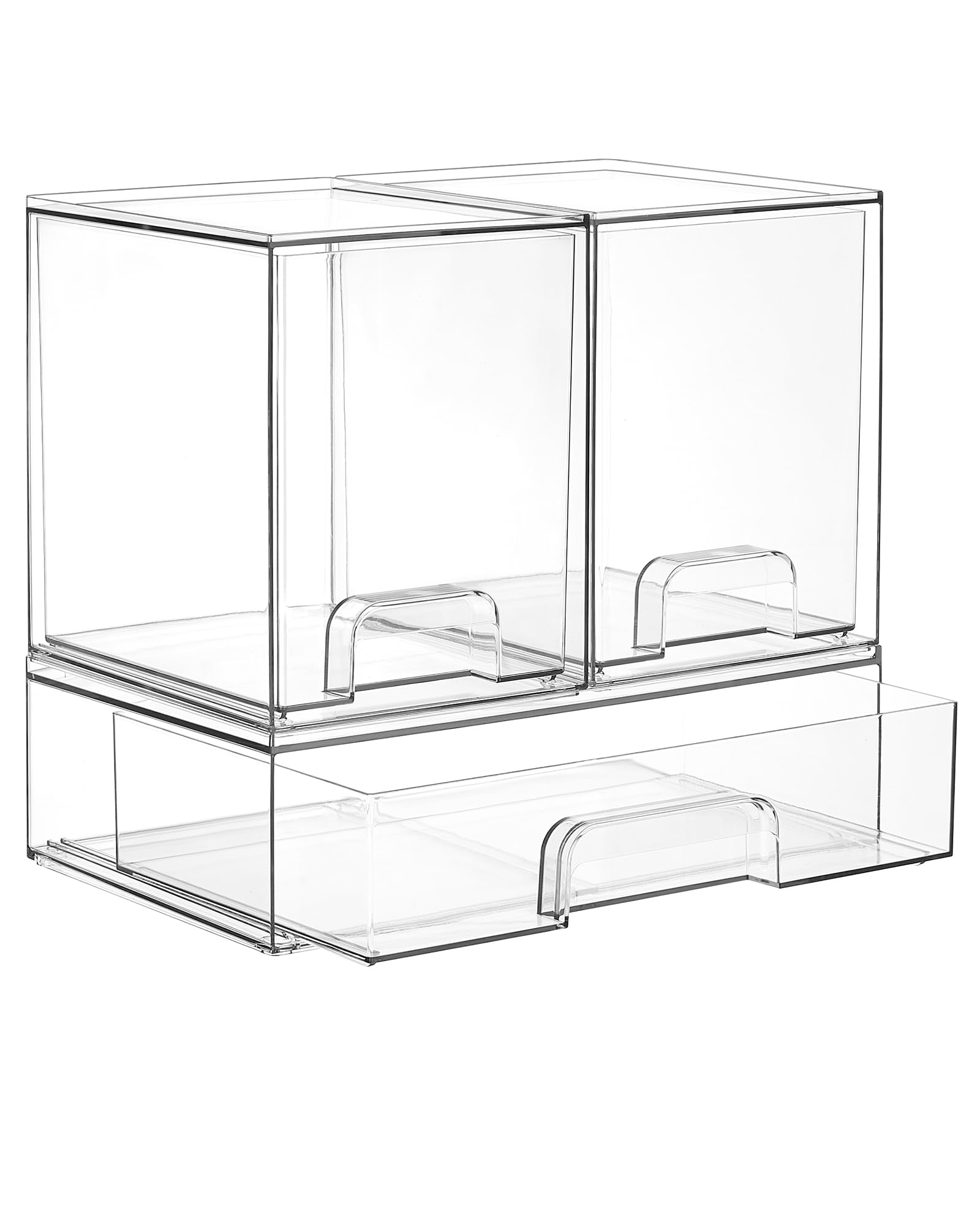 Clear Stackable Storage Drawers Set of 3 (3 Count)