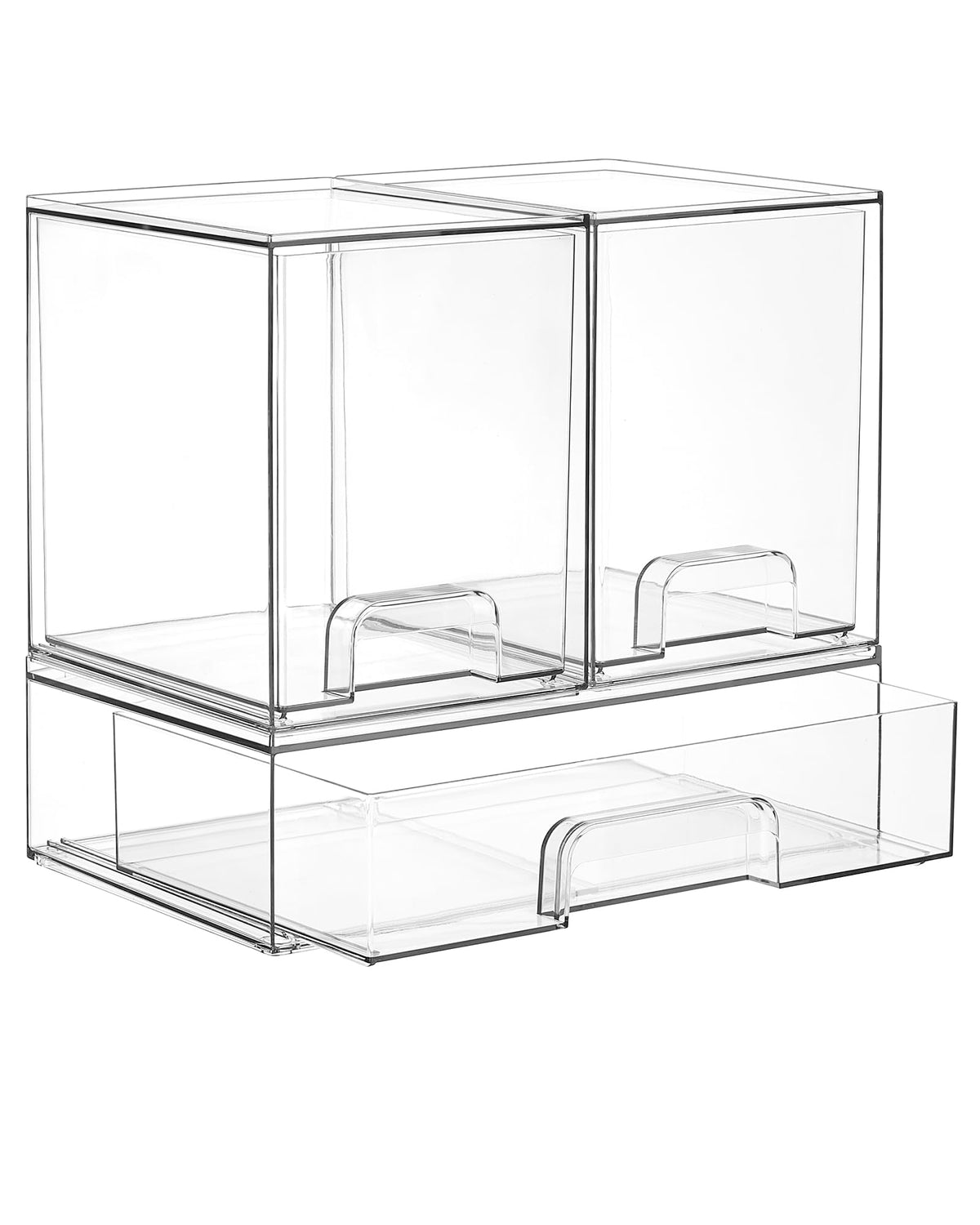 Clear Stackable Storage Drawers Set of 3 (3 Count)