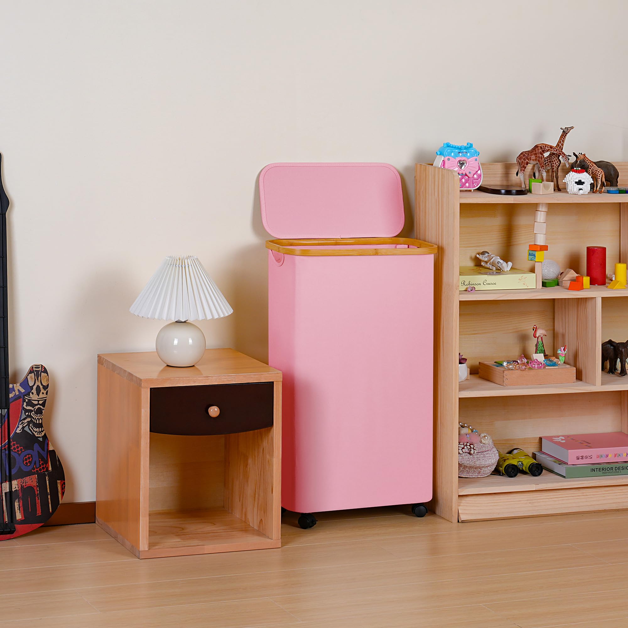 Slim Laundry Basket with Wheels