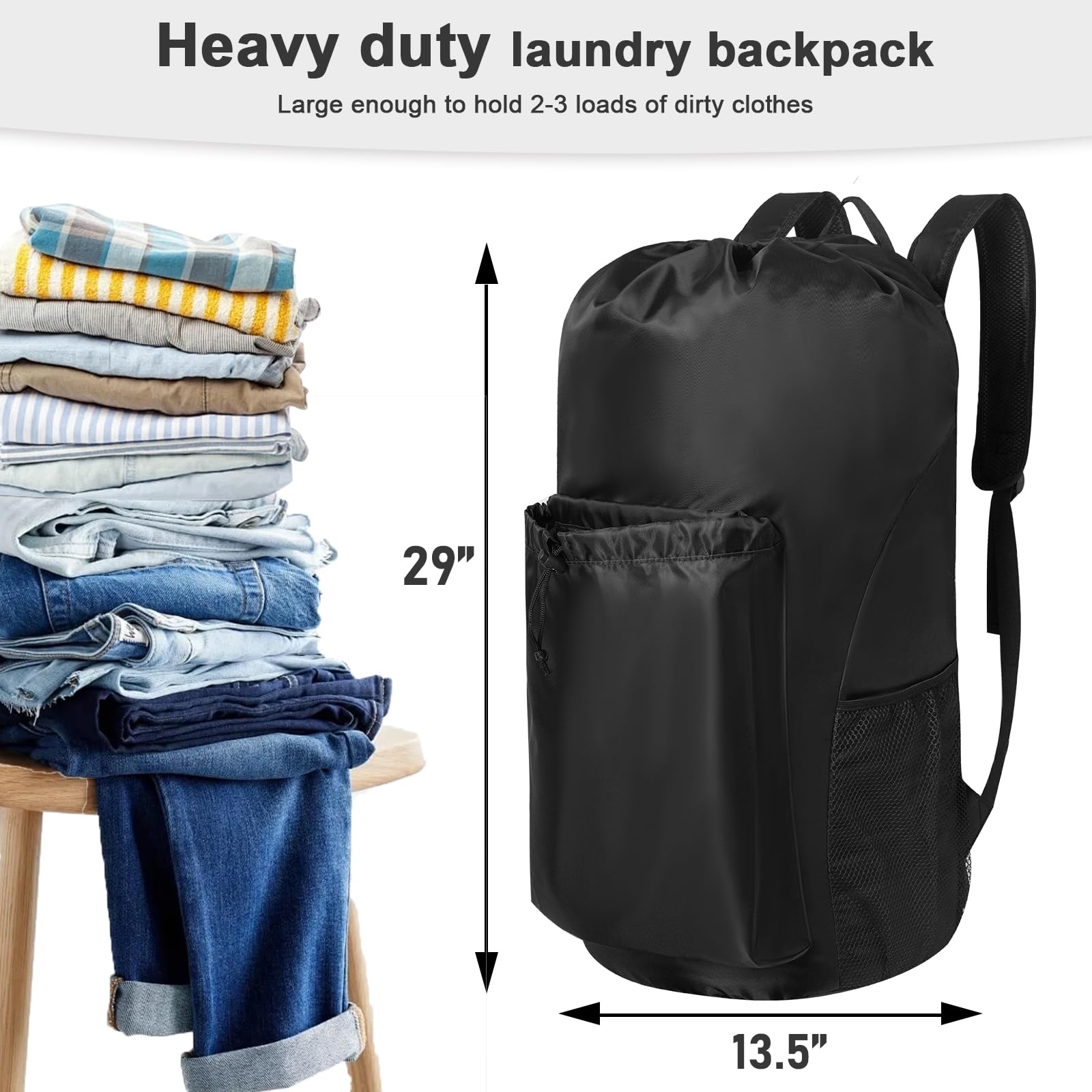 Extra Heavy Duty Backpack Laundry Bag