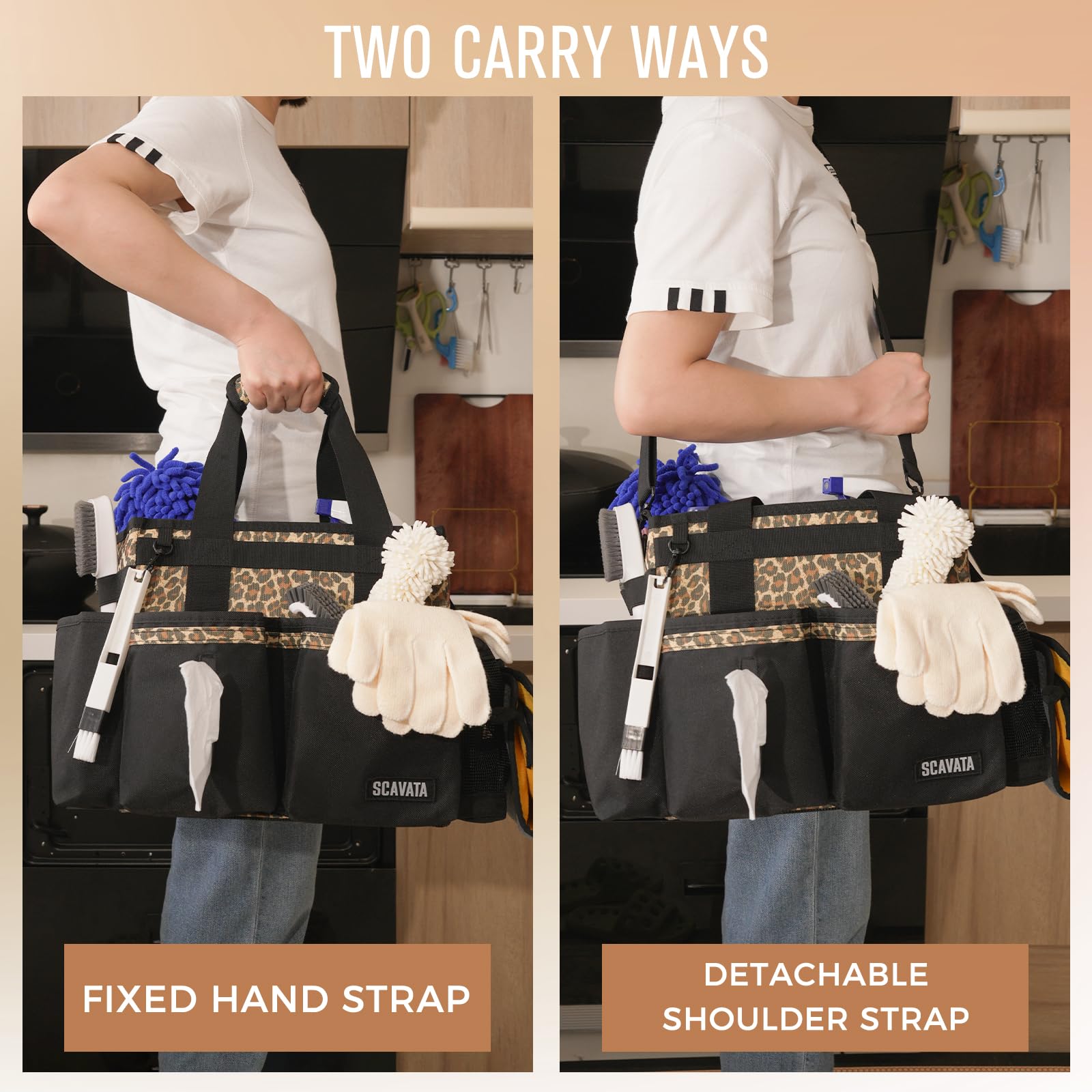 Compact Wearable Cleaning Caddy with Handle & Shoulder Straps