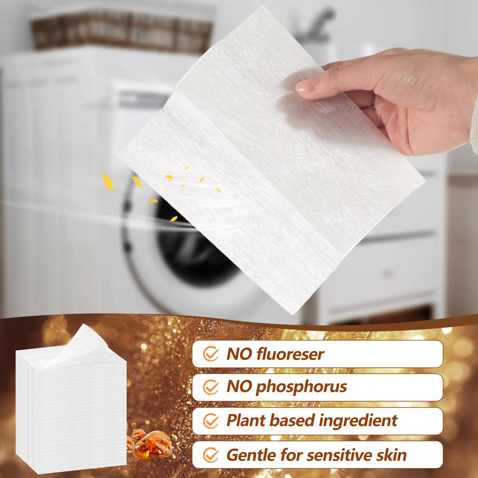 600 Count Dryer Sheets Bulk Fabric Softener Amber Vanilla Scent Dryer Sheets Naturally Softens and Removes Static Cling