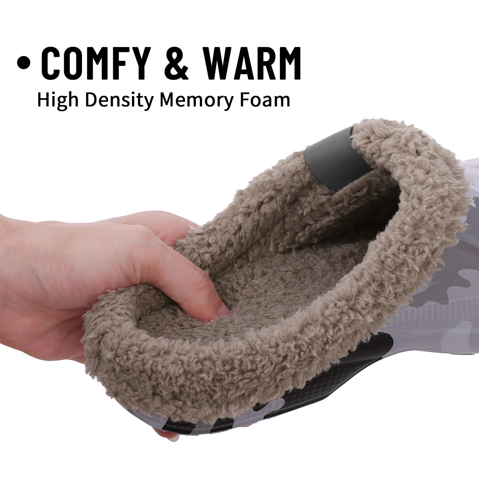 Fur Lined Clogs for Women & Men Fuzzy Slippers with Memory Foam