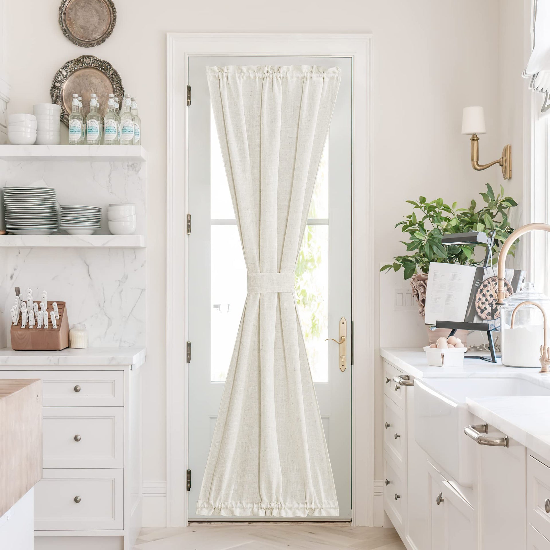 Flax Linen Burlap Door Curtains for Windows