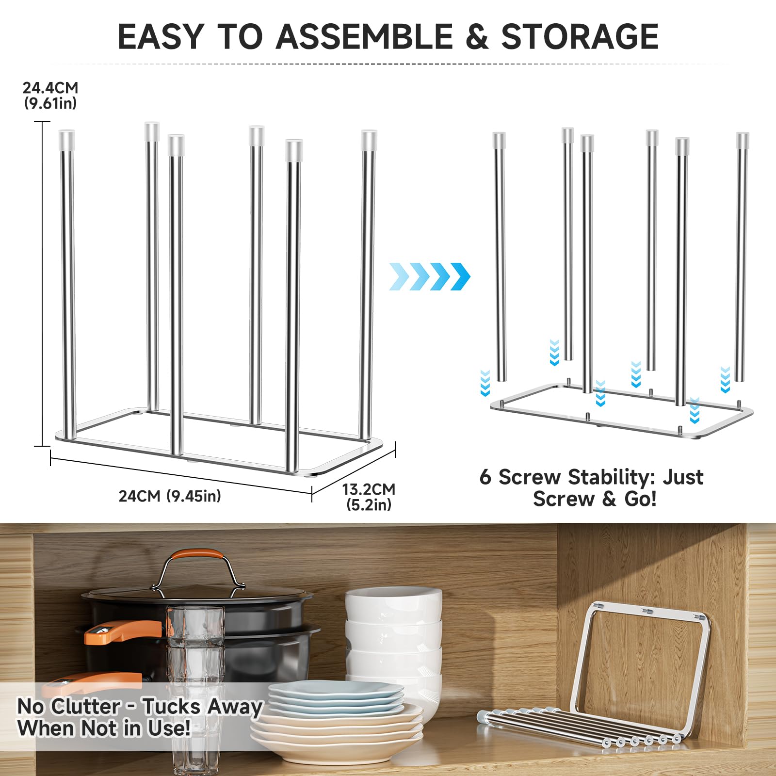 Water Bottle Drying Rack Reusable Bottle Rack Dryer Kitchen Stand Holder Metal Countertop Baby Bottle Drying Rack Water Cup Drying Rack for Plastic Bags