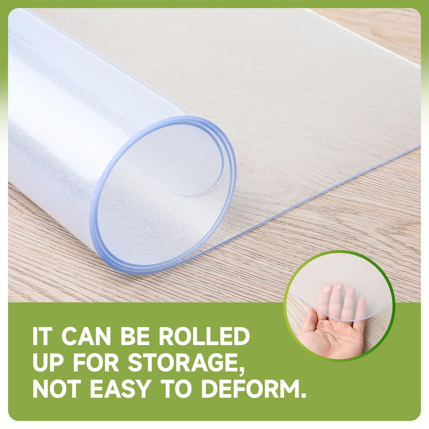 Chair Mat for Hardwood Floors 63" x 51"