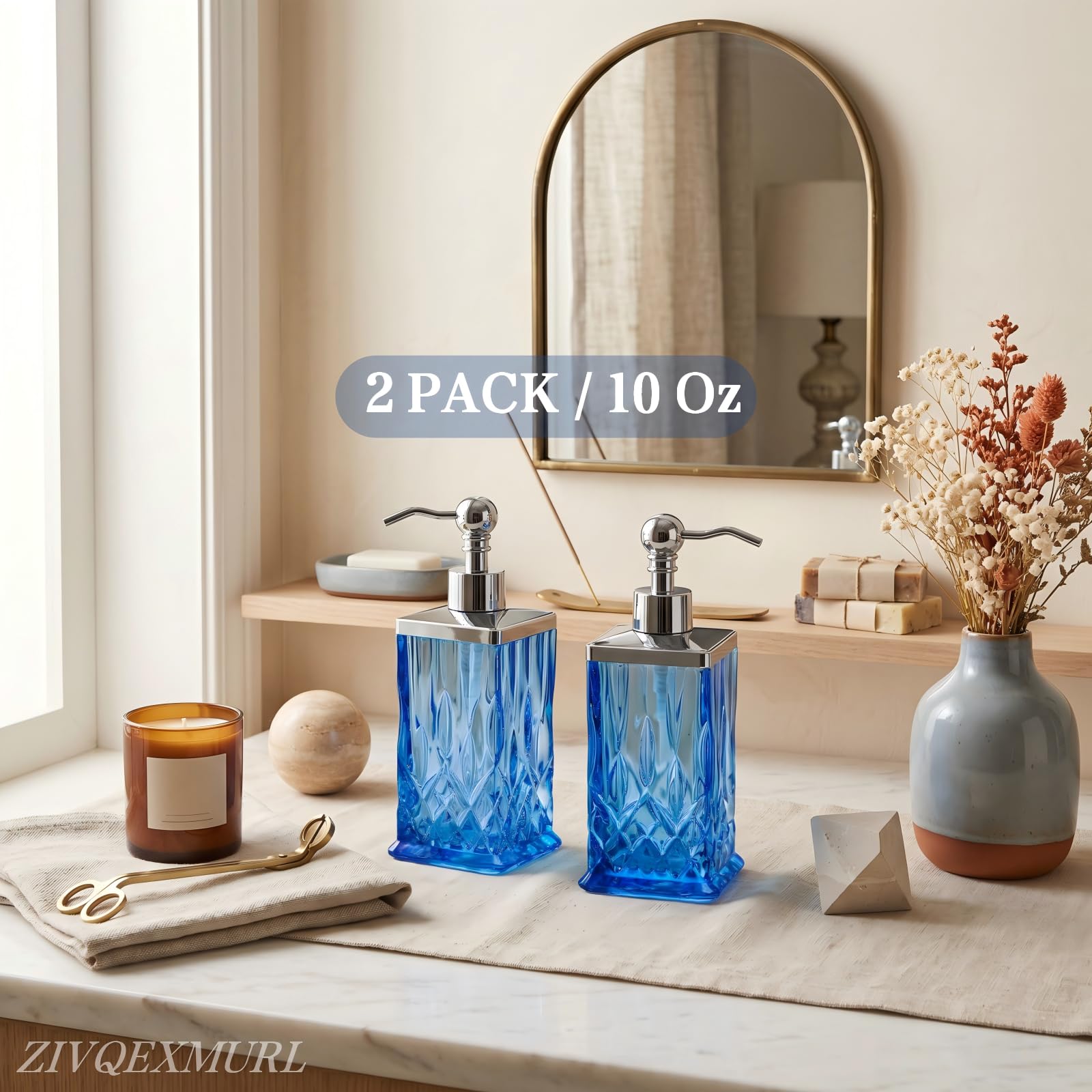2 Pack 10Oz Blue Soap Dispenser (2 Count)