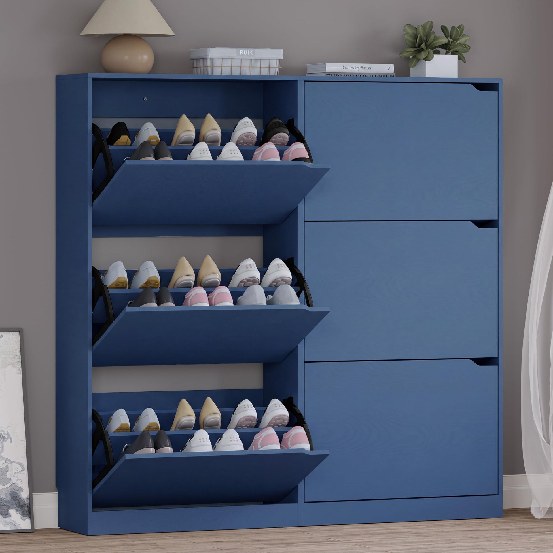 Shoe Cabinet with 6 Flip Drawers