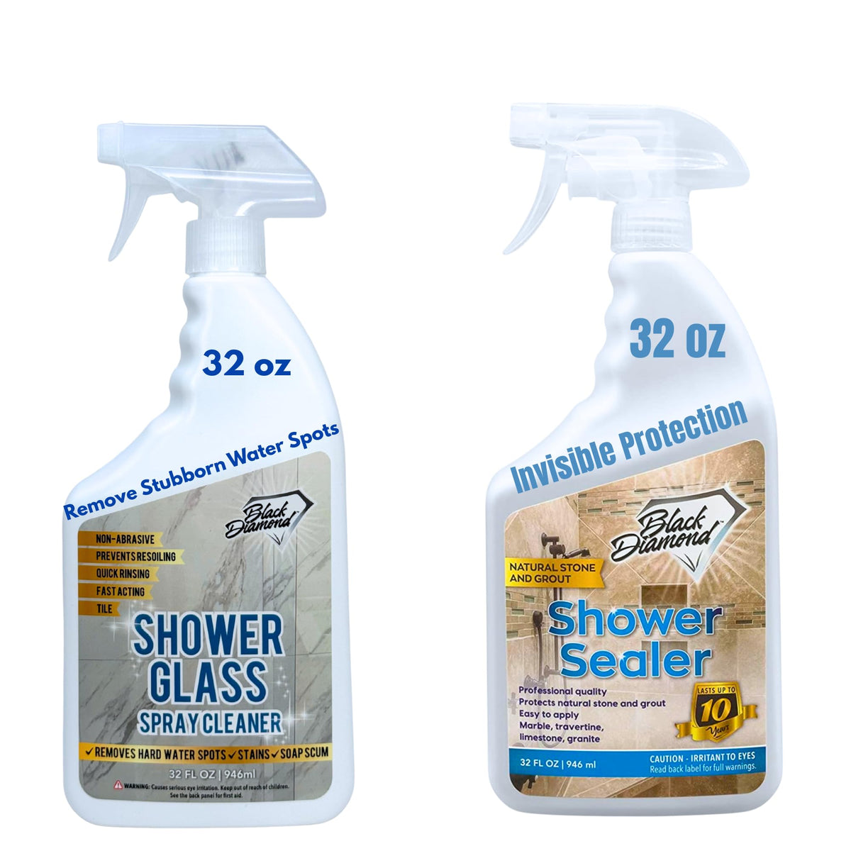 Shower Glass Cleaner & Natural Stone Shower Sealer 2 (64 Fl Oz)