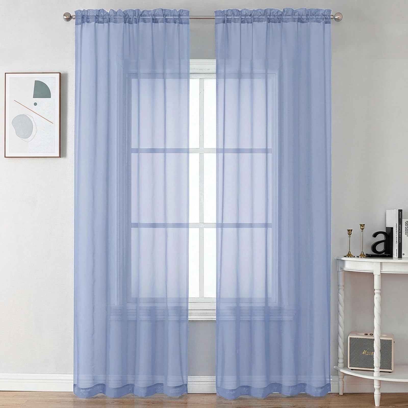 Sheer Curtains 90 inches Long 2 Panels (2 Count)
