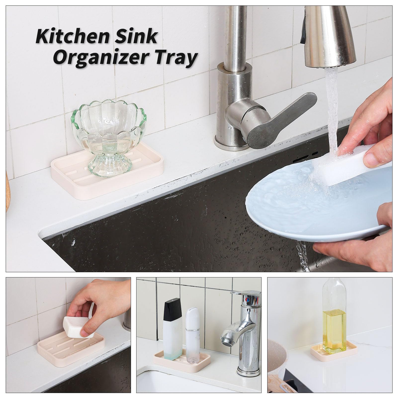Silicone Kitchen Sink Organizer Tray for Multiple Usage