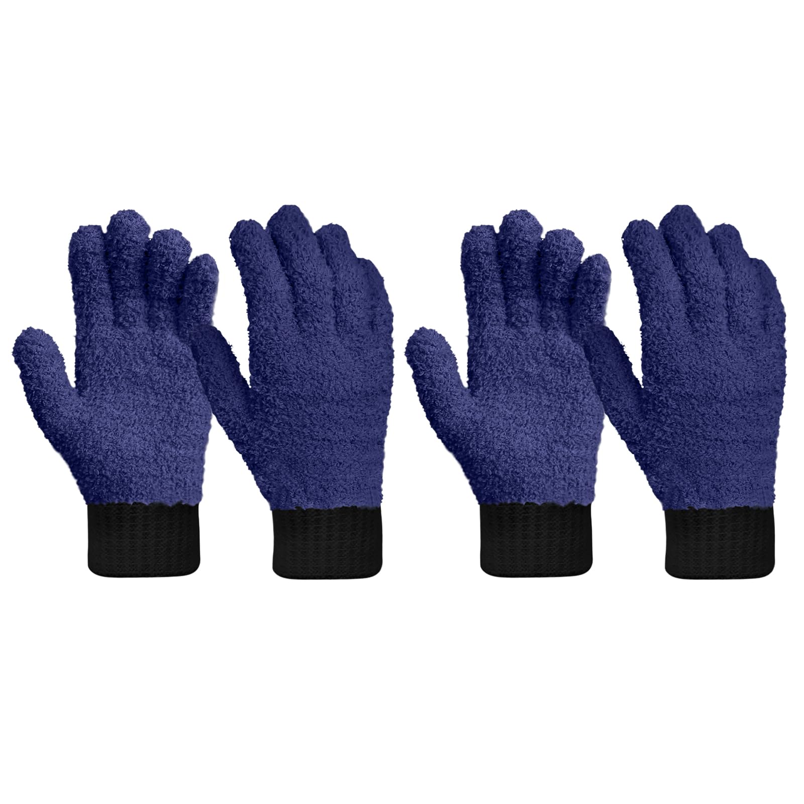 2 Pairs Microfiber Gloves (4 Count)