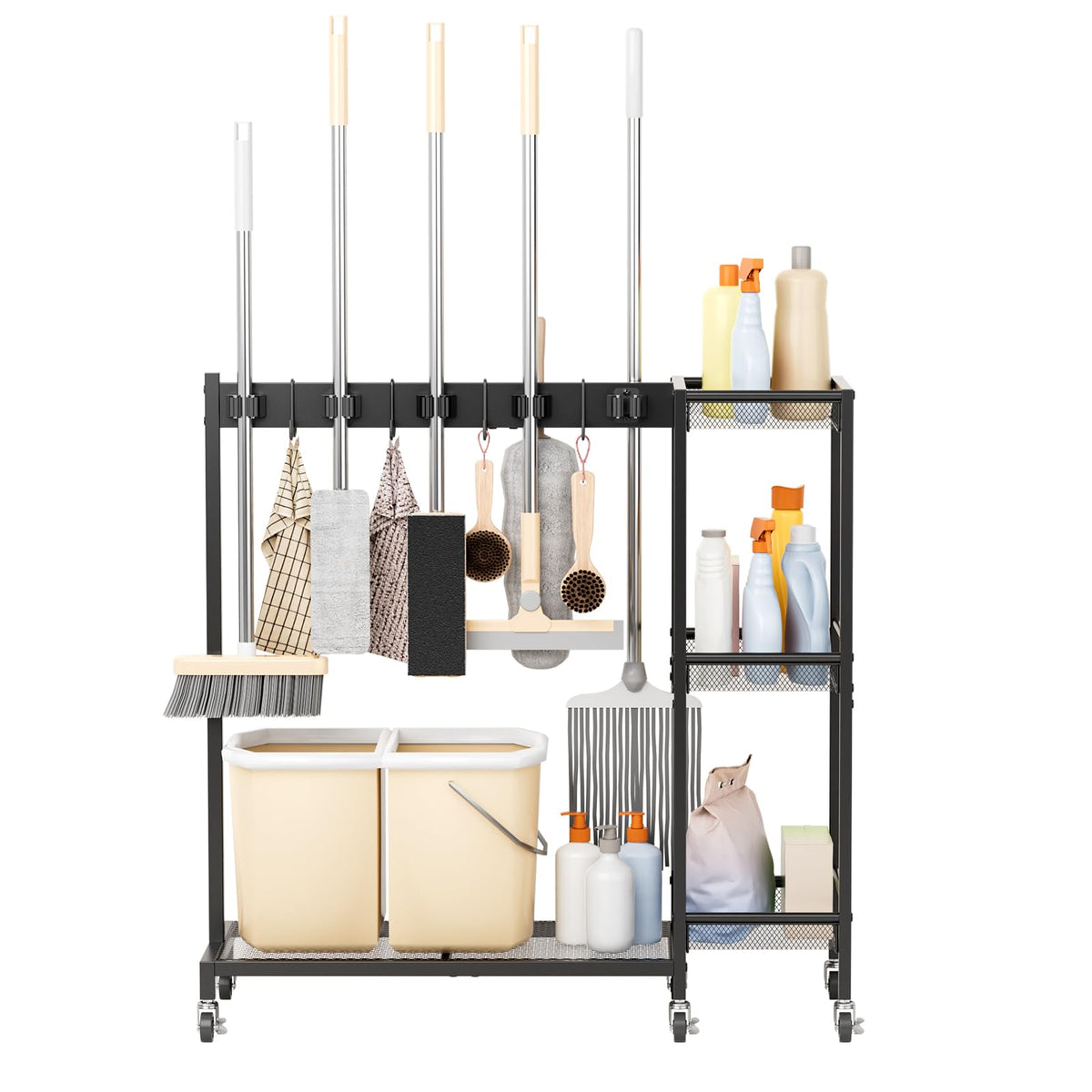 Broom Holder Cleaning Supplies Organizer