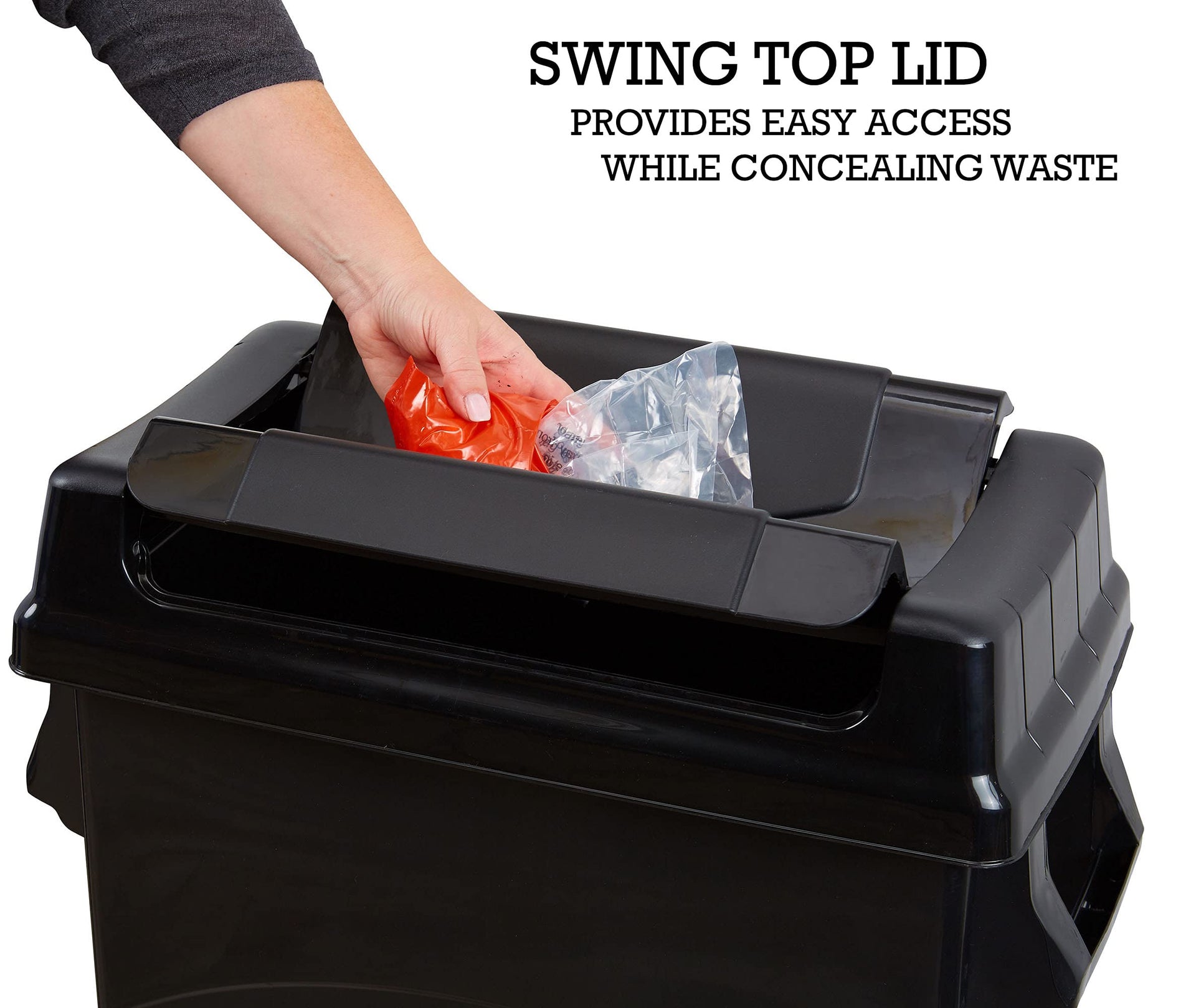 Highboy Waste Container with Swing Lid
