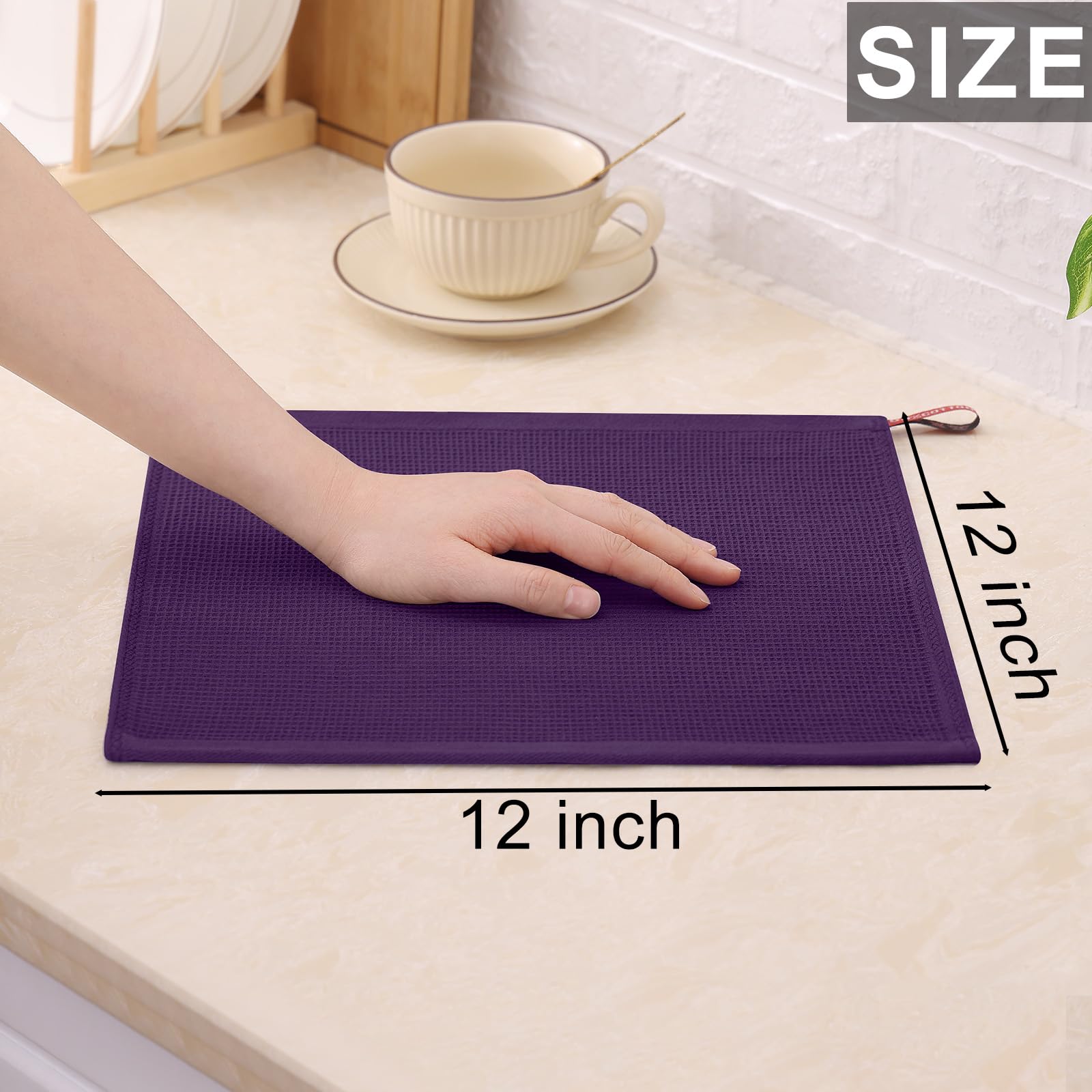 100% Cotton Waffle Weave Dish Cloths (6 Count)